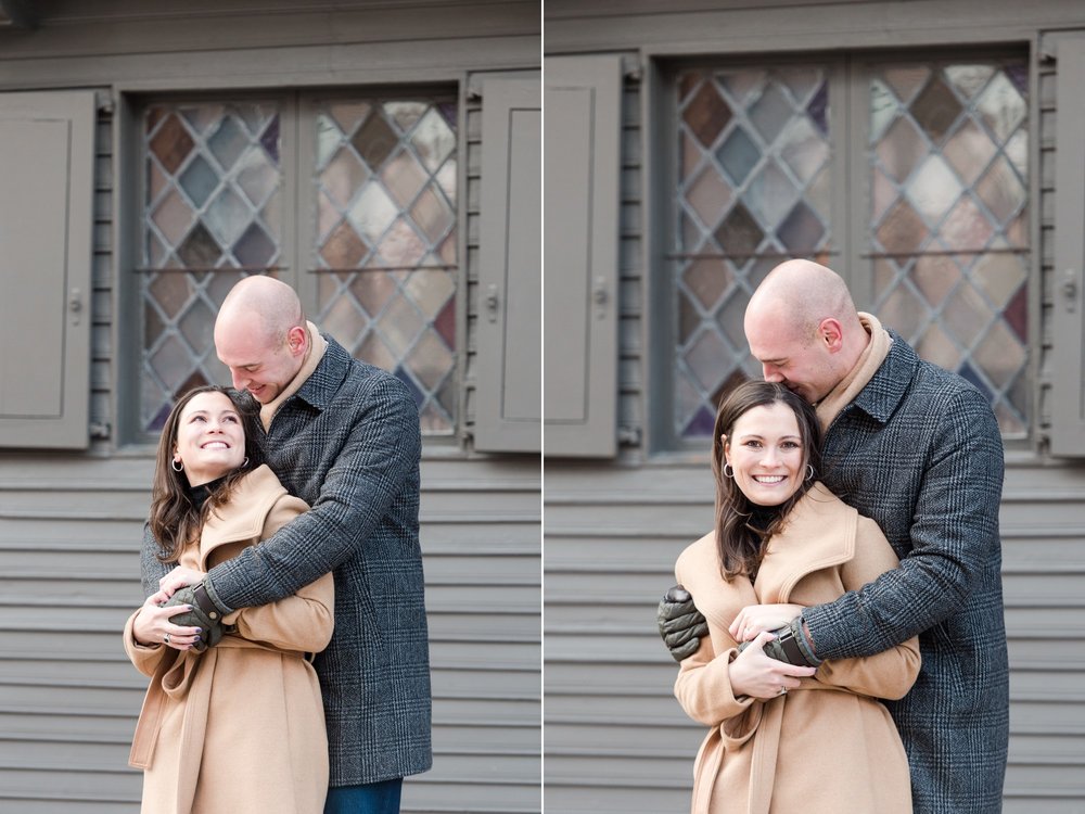 north end boston engagement session in the winter