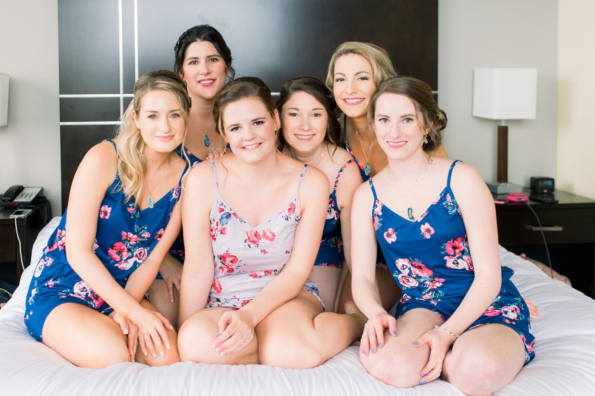The Villa at Ridder Country Club Spring Wedding |bridesmaids in floral pjs