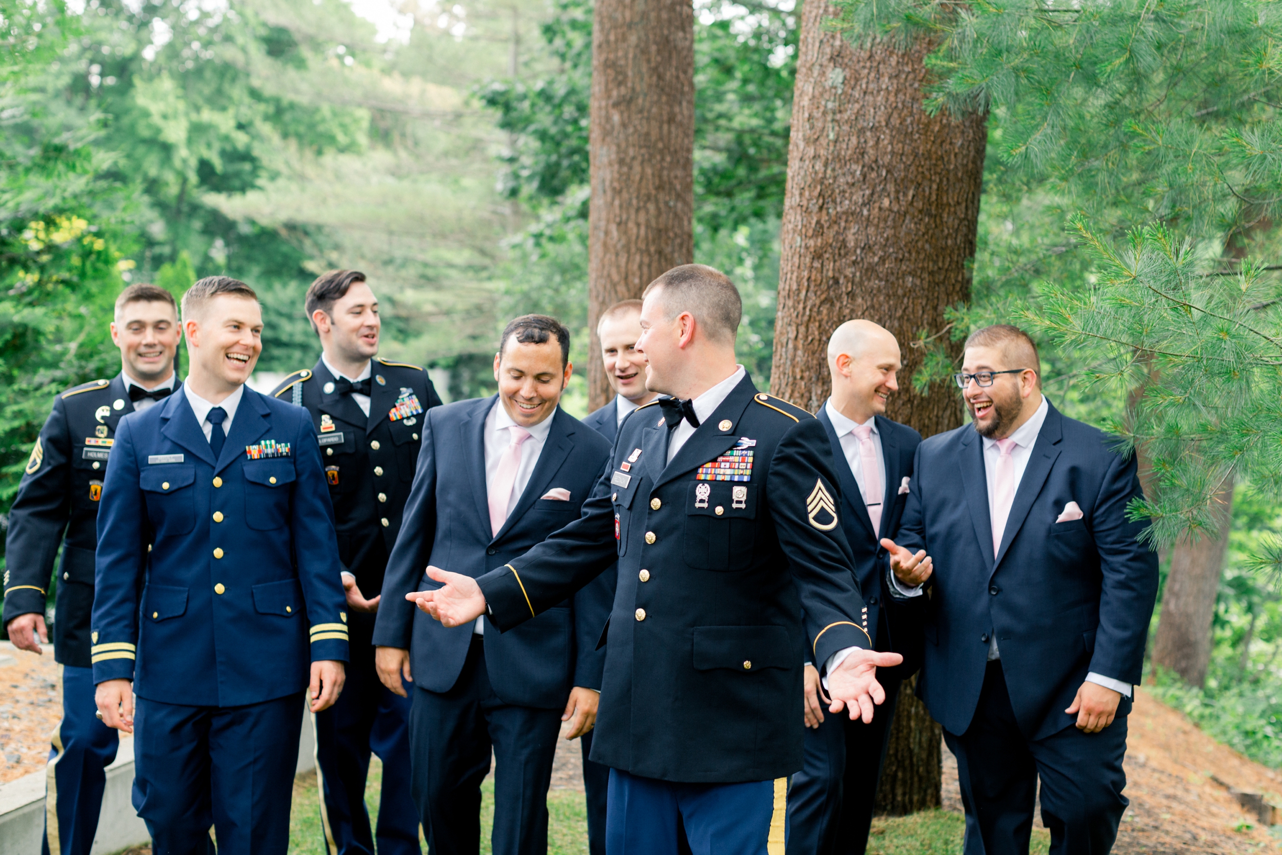 groomsmen at Lakeview Pavilion wedding in summer