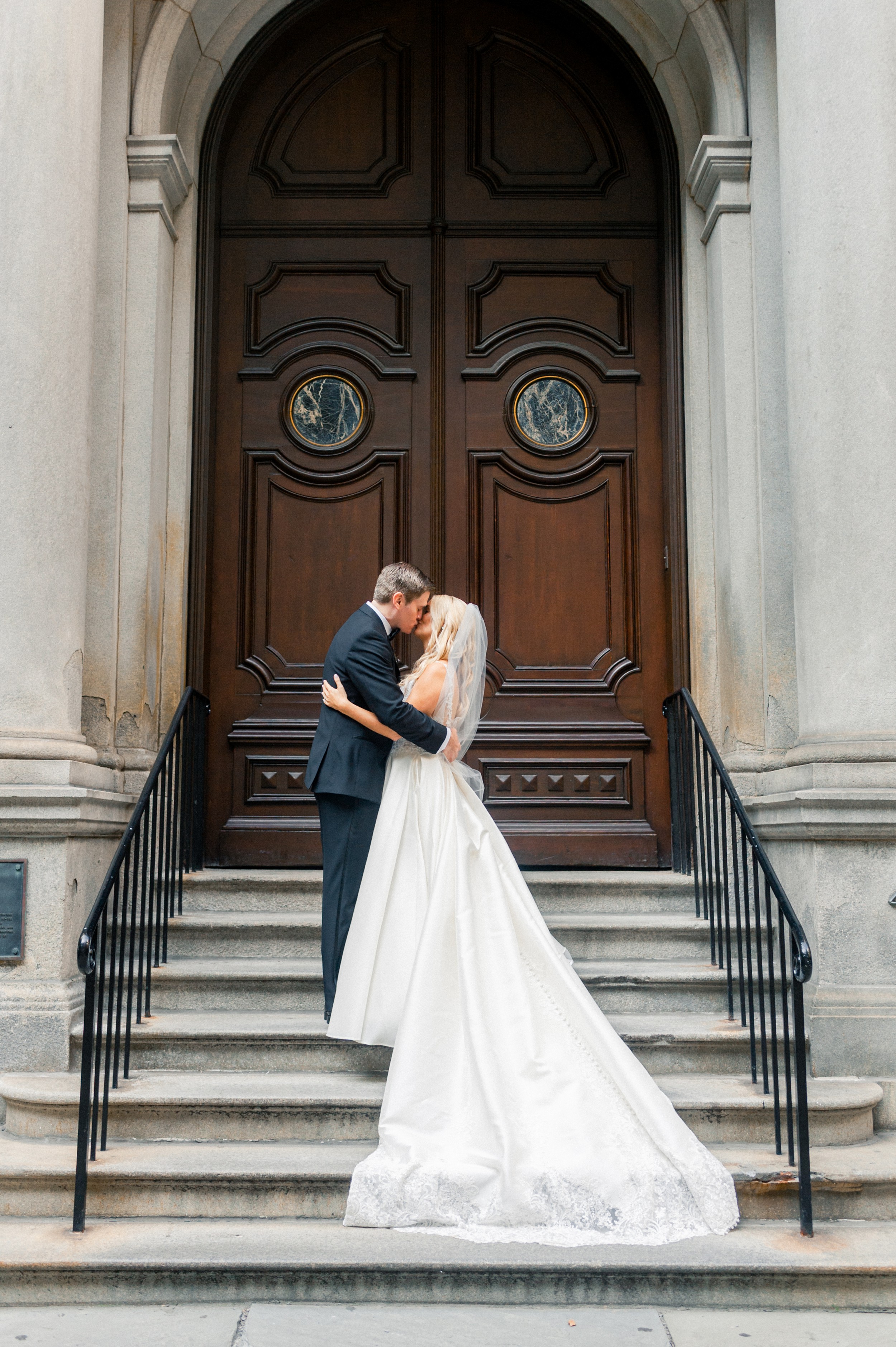 Omni Parker House Wedding Bride and Groom Wedding Portraits at Boston's Old City Hall