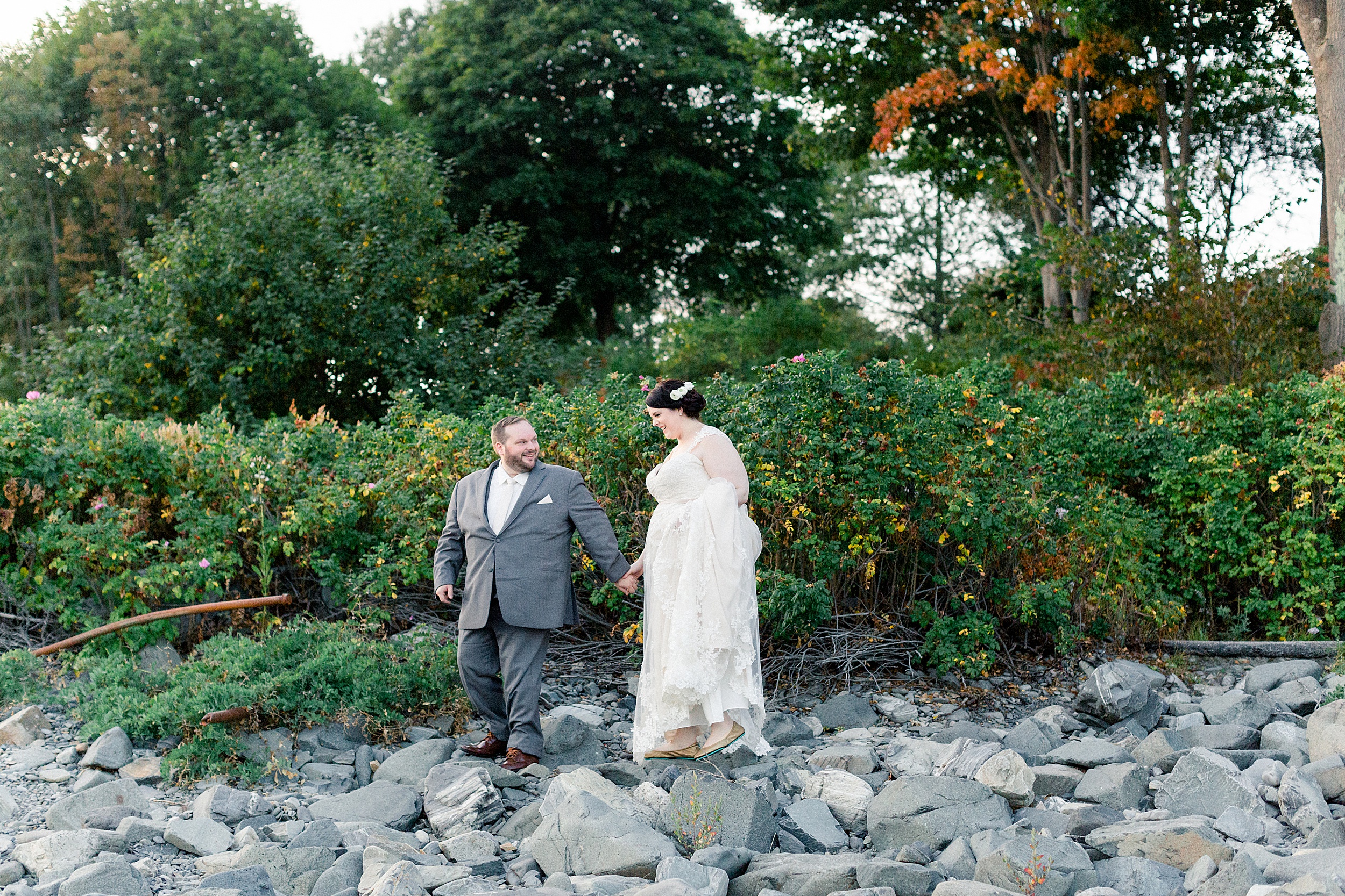 sunset couples portraits at hartley mason reserve for york harbor inn wedding