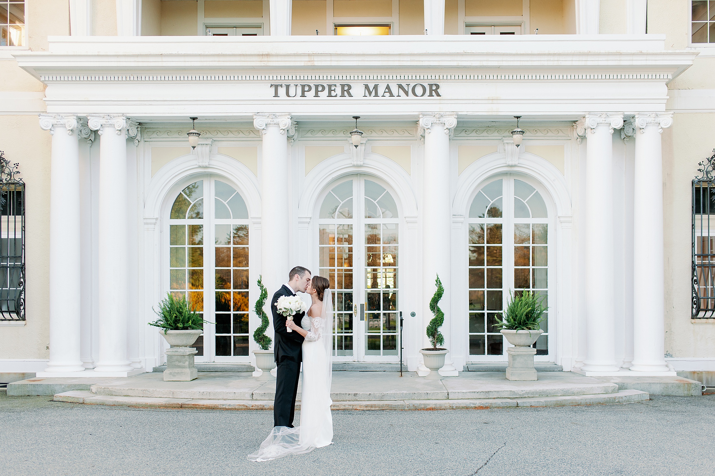 Newlyweds pose for portraits at Tupper Manor Wedding