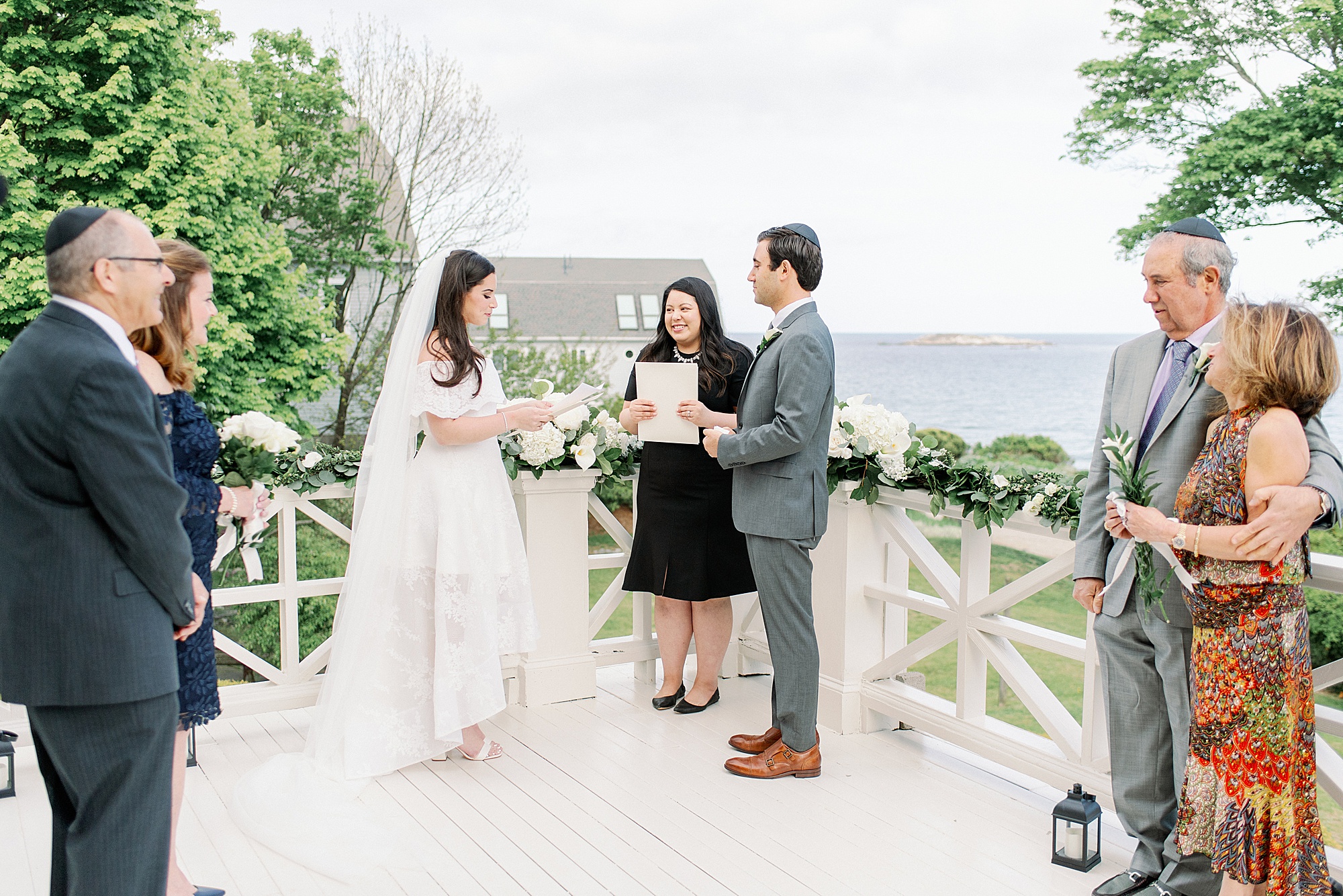 couple says vows in micro wedding in Massachusetts