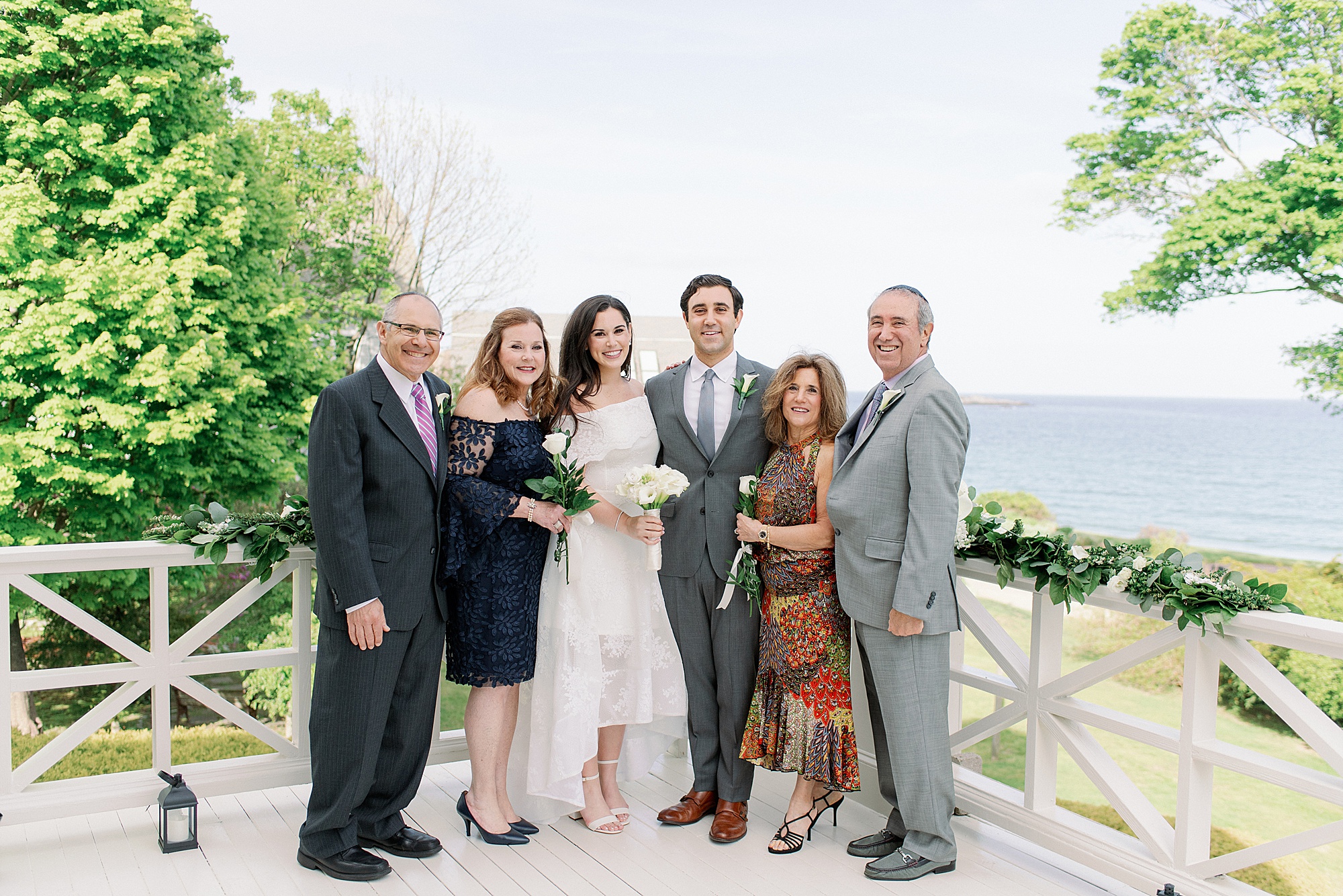 family portrait at wedding on Boston's north shore