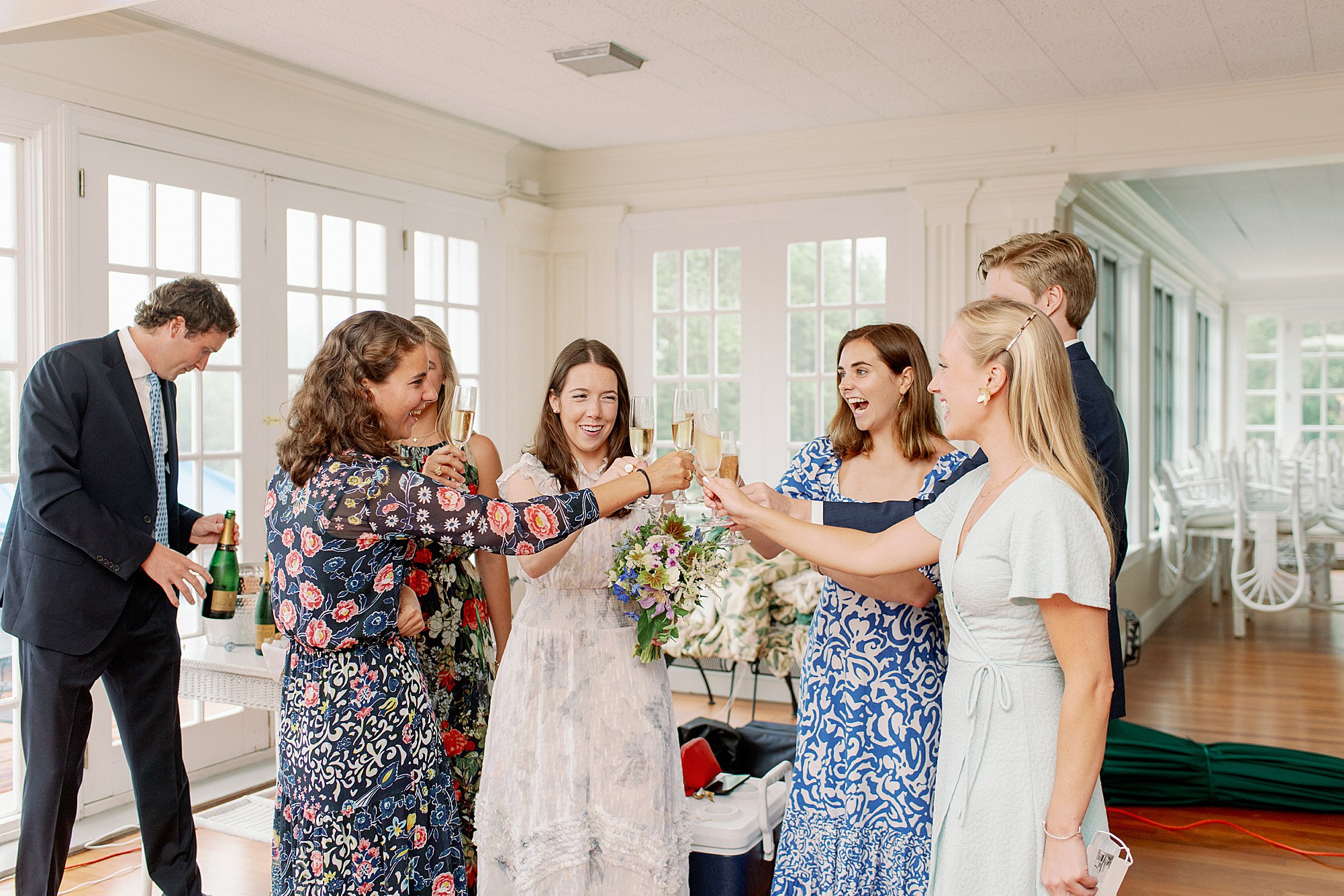 champagne toast at Onteora Club for micro wedding