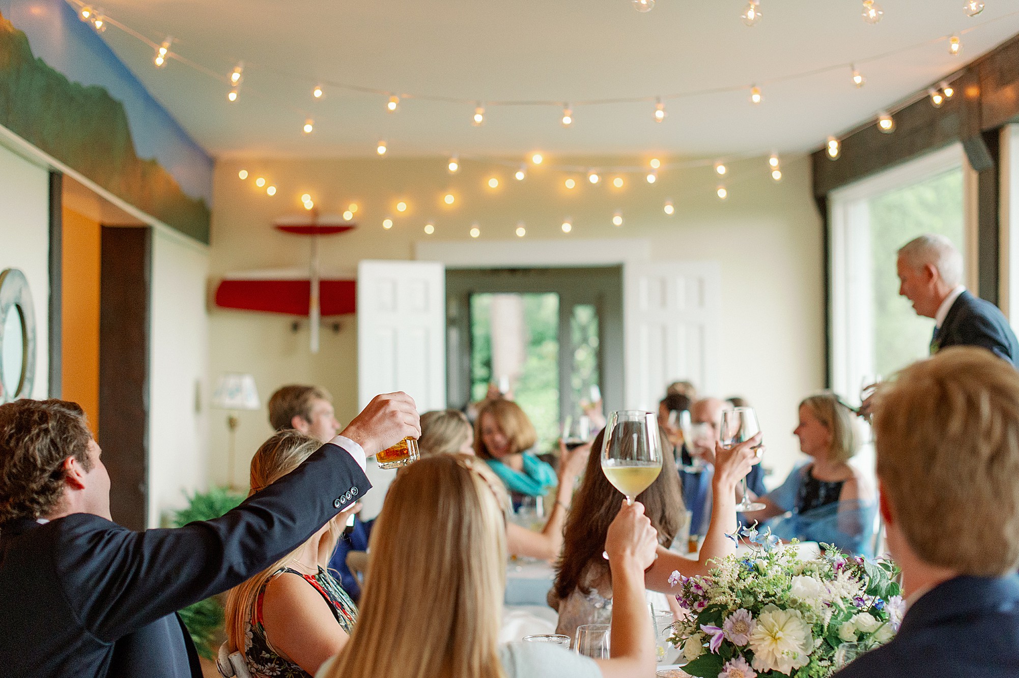 toast to bride and groom at their Catskills Micro wedding