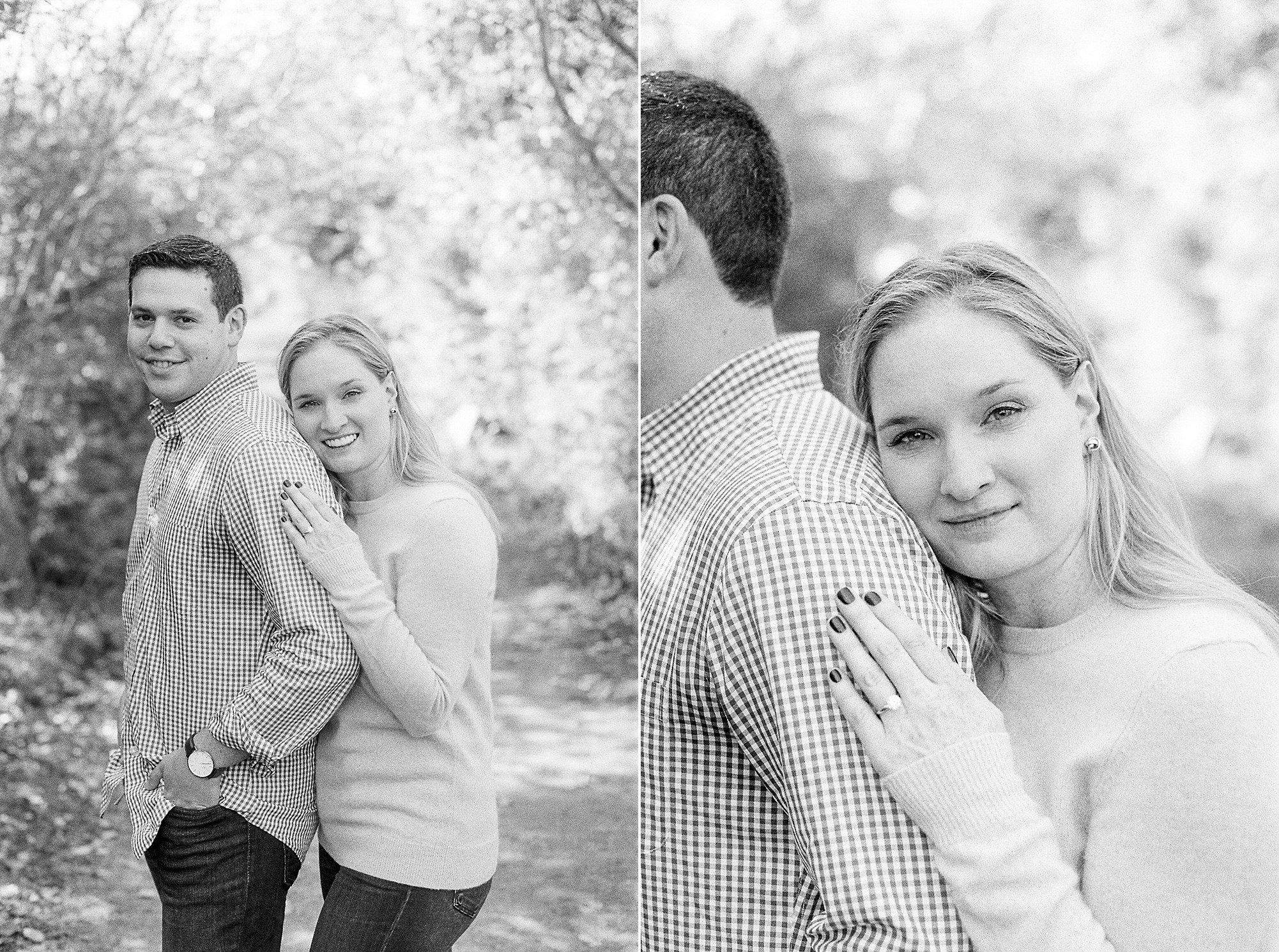 black and white couples portrait engagement session MA