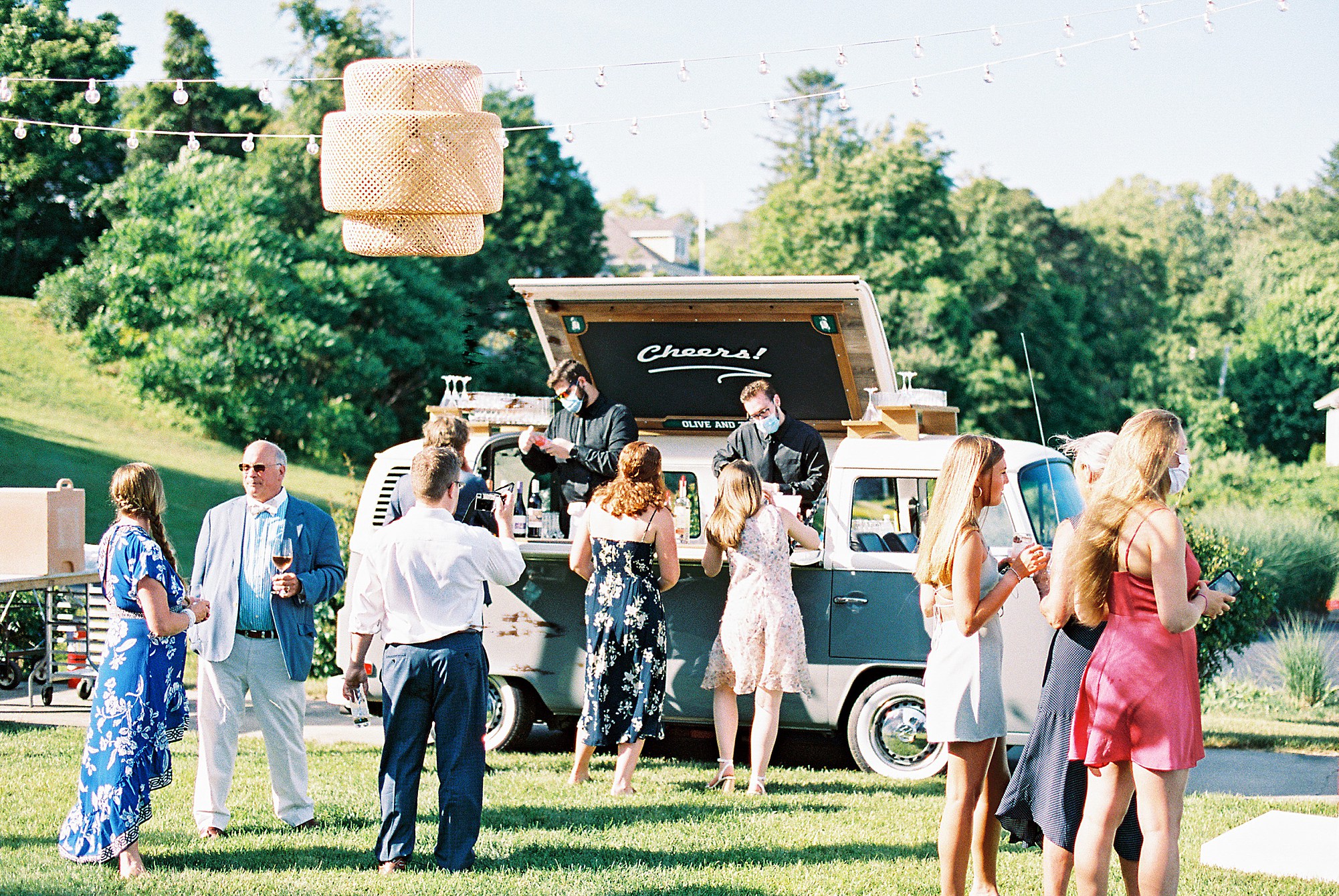 craft cocktail VW truck for backyard wedding on Cape Cod