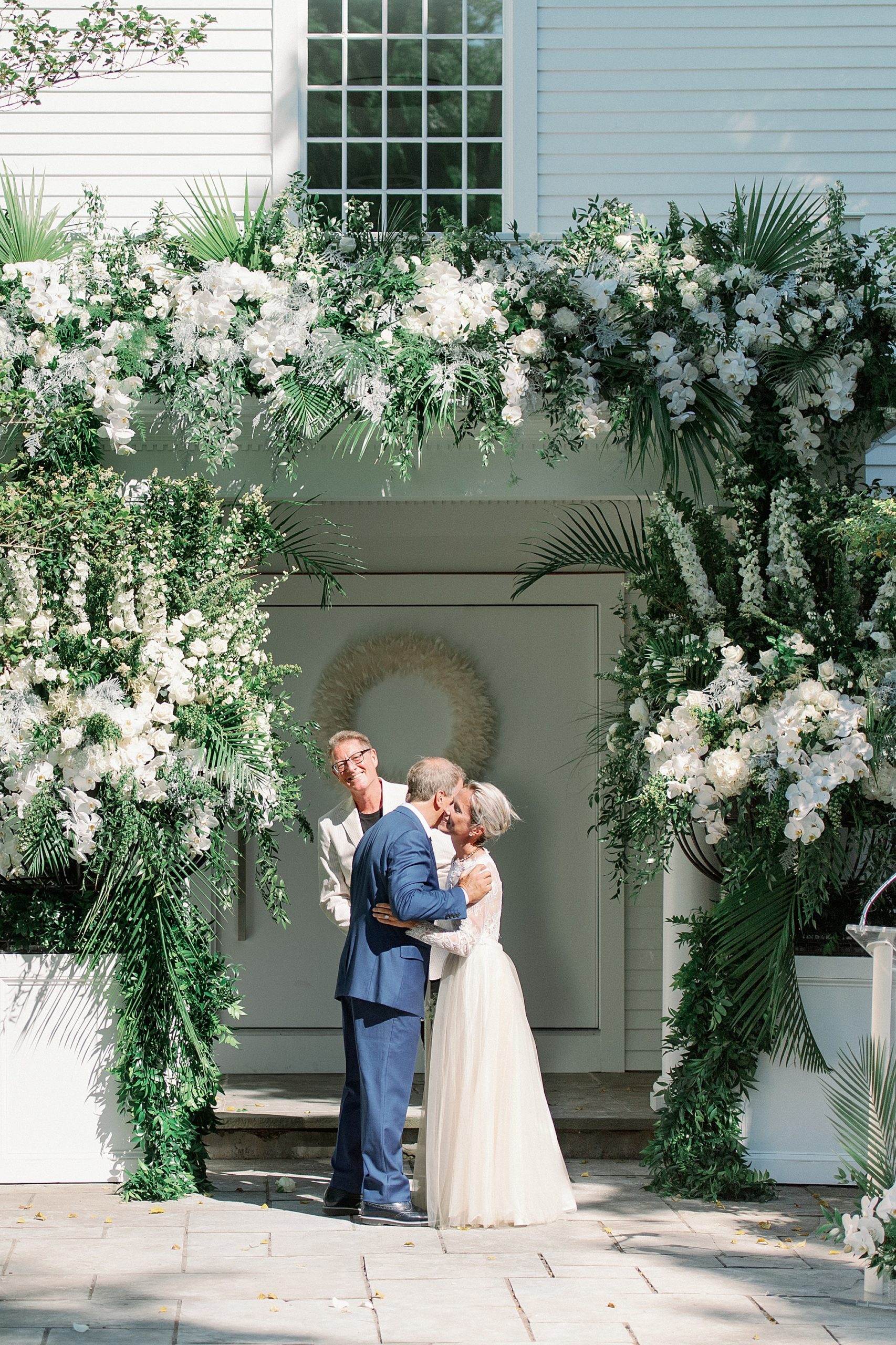 At Home Cape Cod Wedding Ceremony with incredible florals