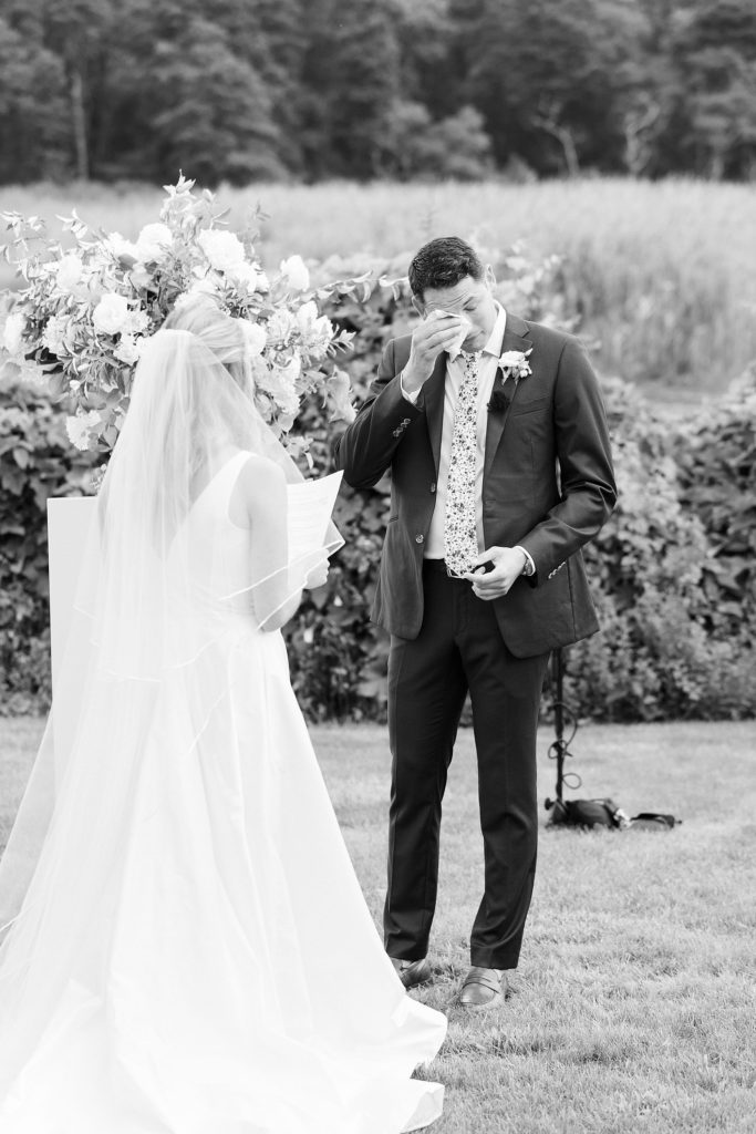 exchanging vows groom gets emotional