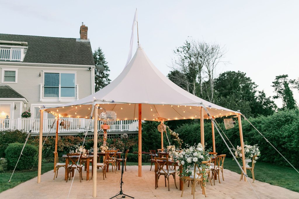 sperry tent for tented micro wedding on cape cod