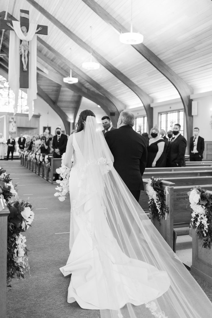 black and white church ceremony photos for Cape Cod Wedding