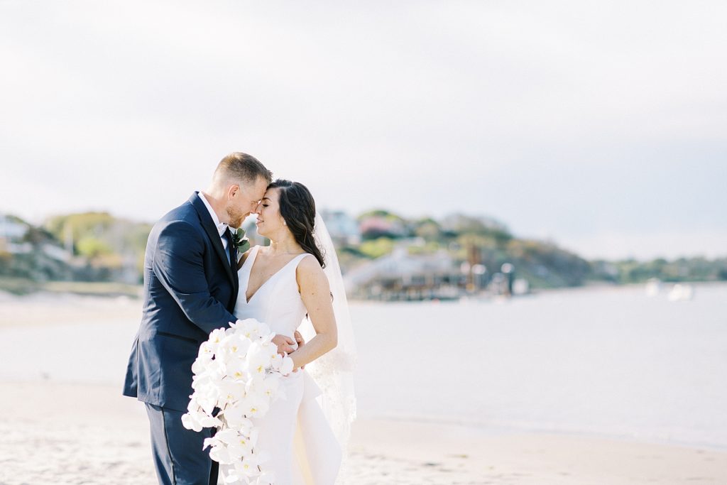 couples portraits on the beach for Chatham Bars Inn Wedding on Cape Cod