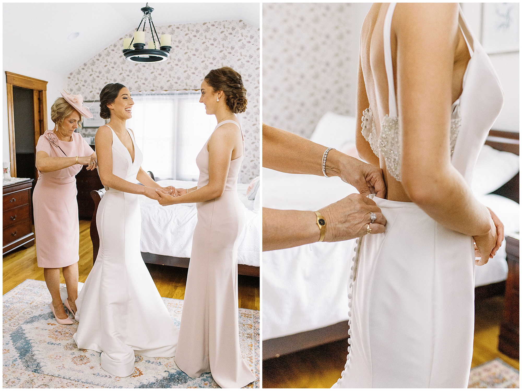 bride gets ready for her classic boston wedding