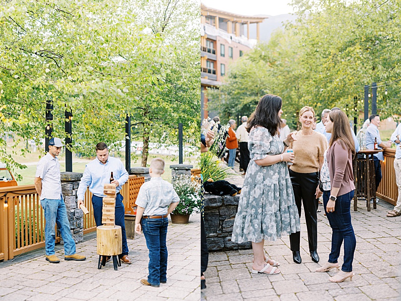 guests mingle at evening event by Boston wedding photographer