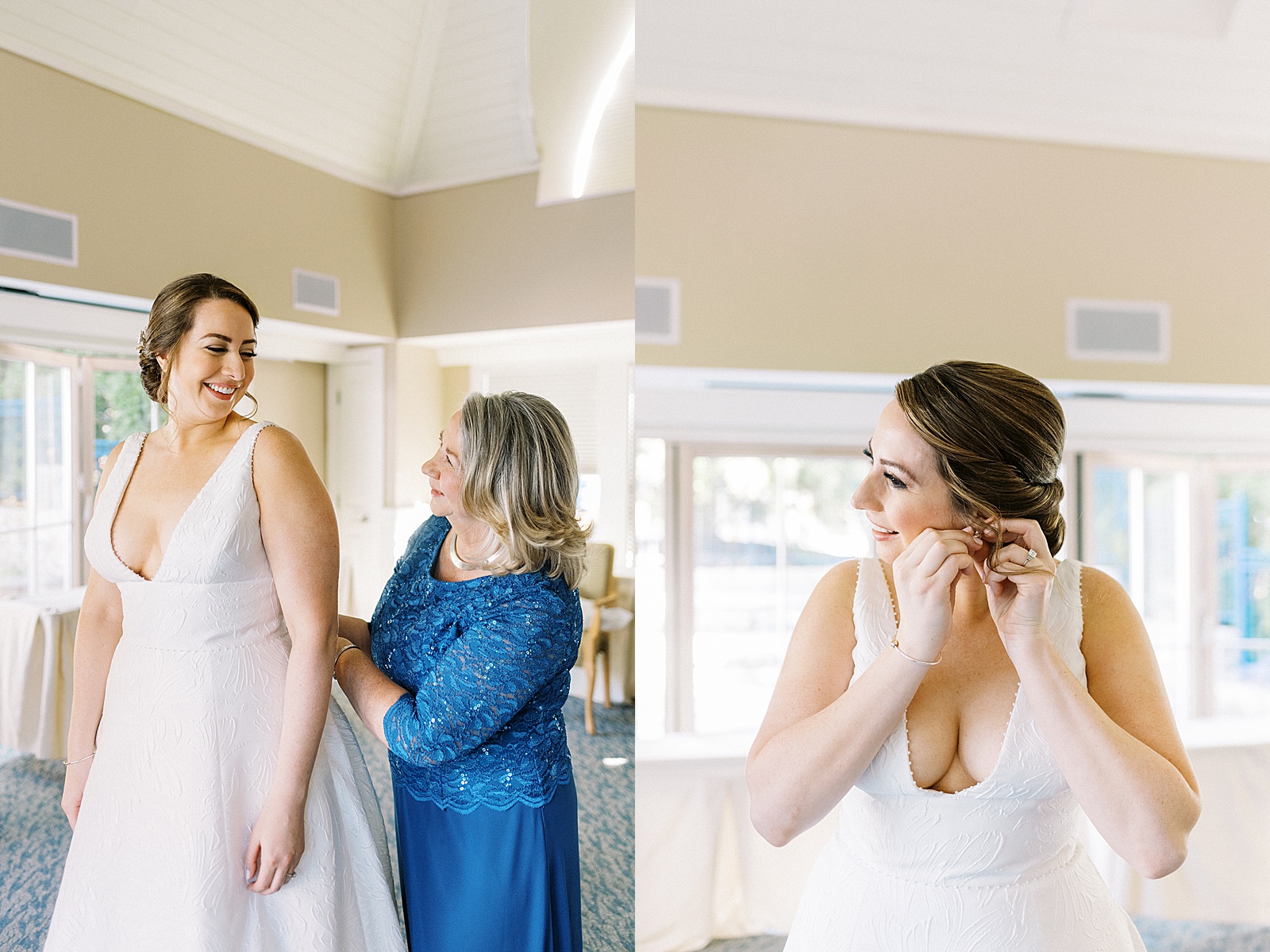 Bride getting ready at Wequassett Resort for her special day