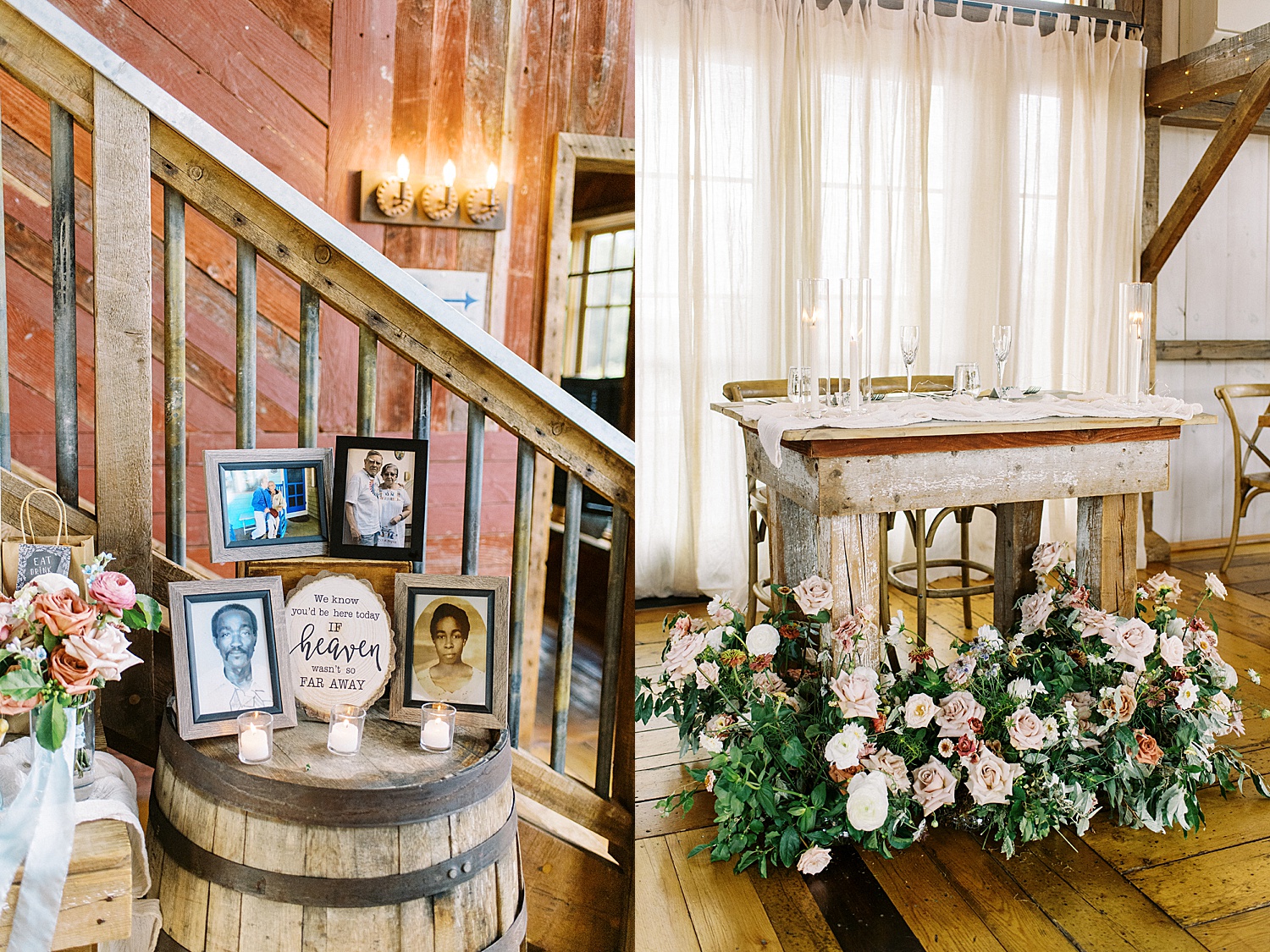 Reception details at barn style Summer wedding by a New York photographer 