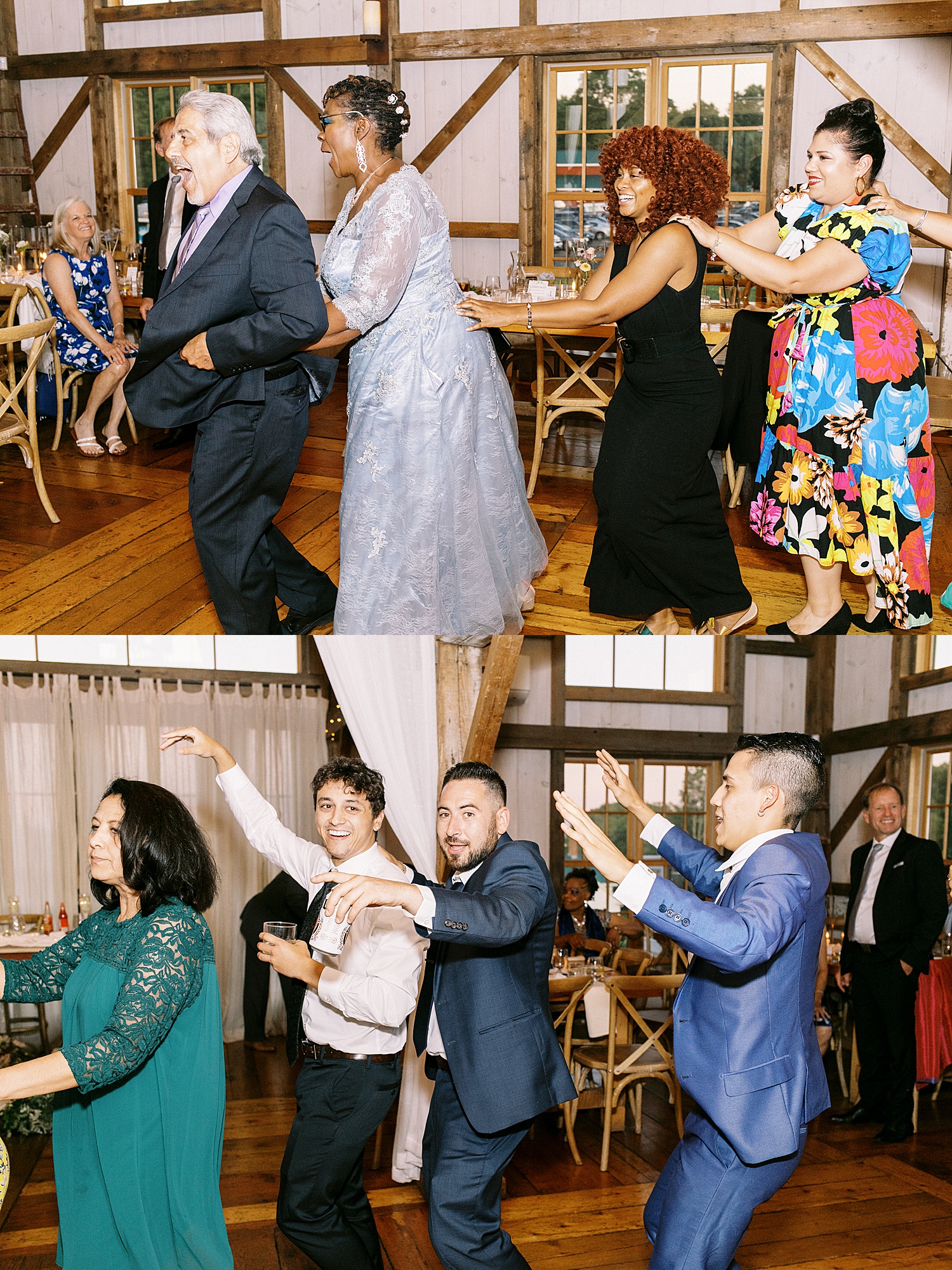 Dance train at a reception by New York photographer 