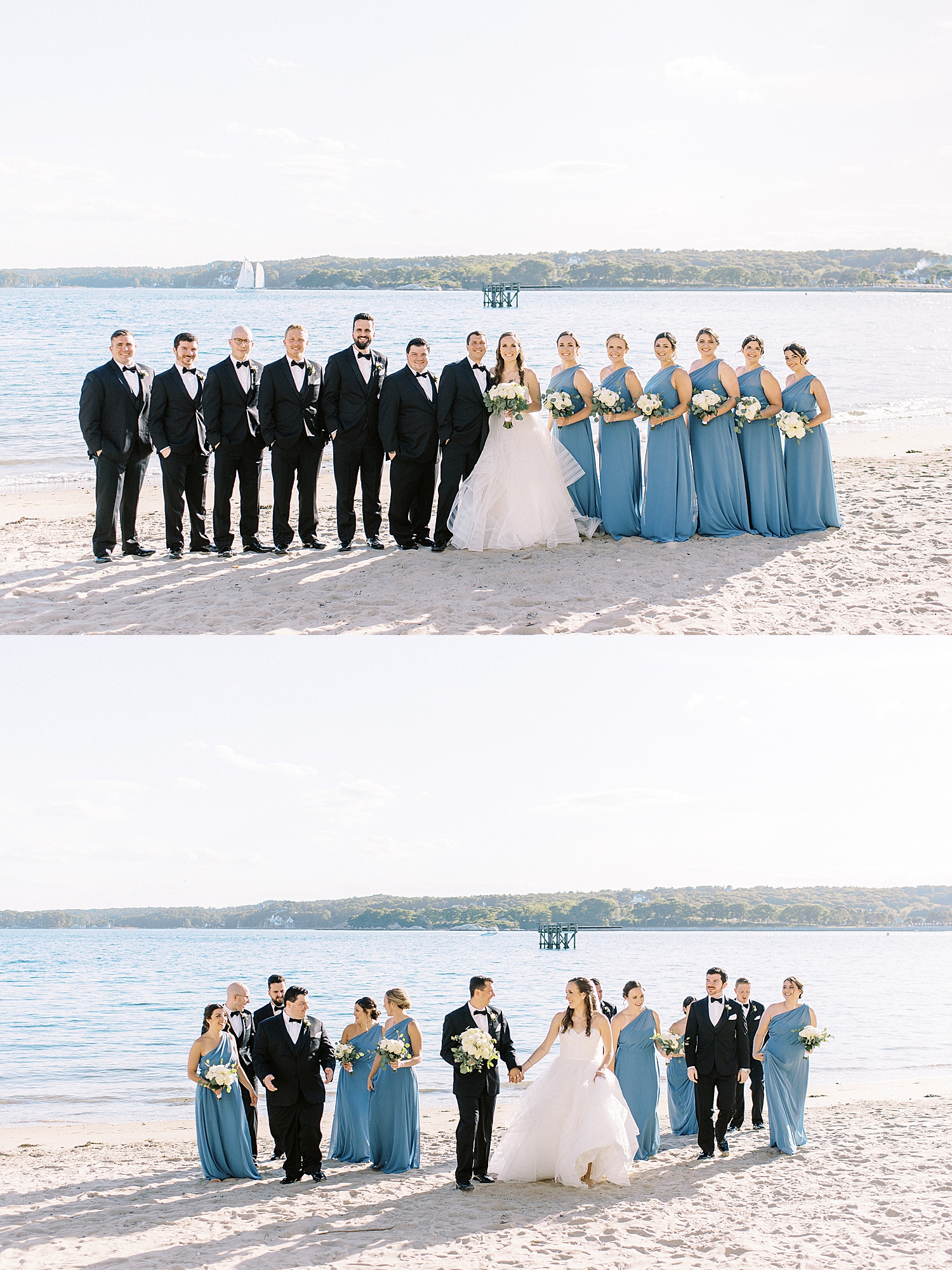 Bridal party in blue and black by Lynne Reznick photography