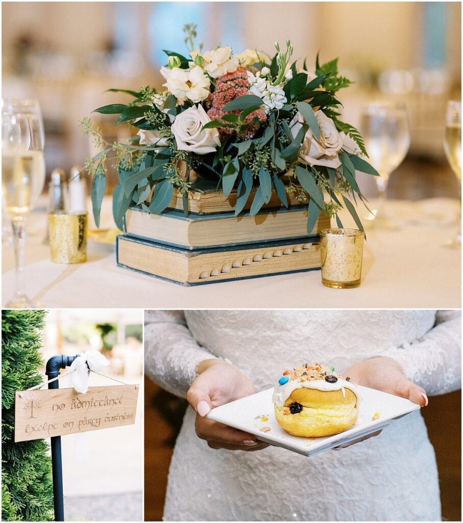 books as part of centerpieces