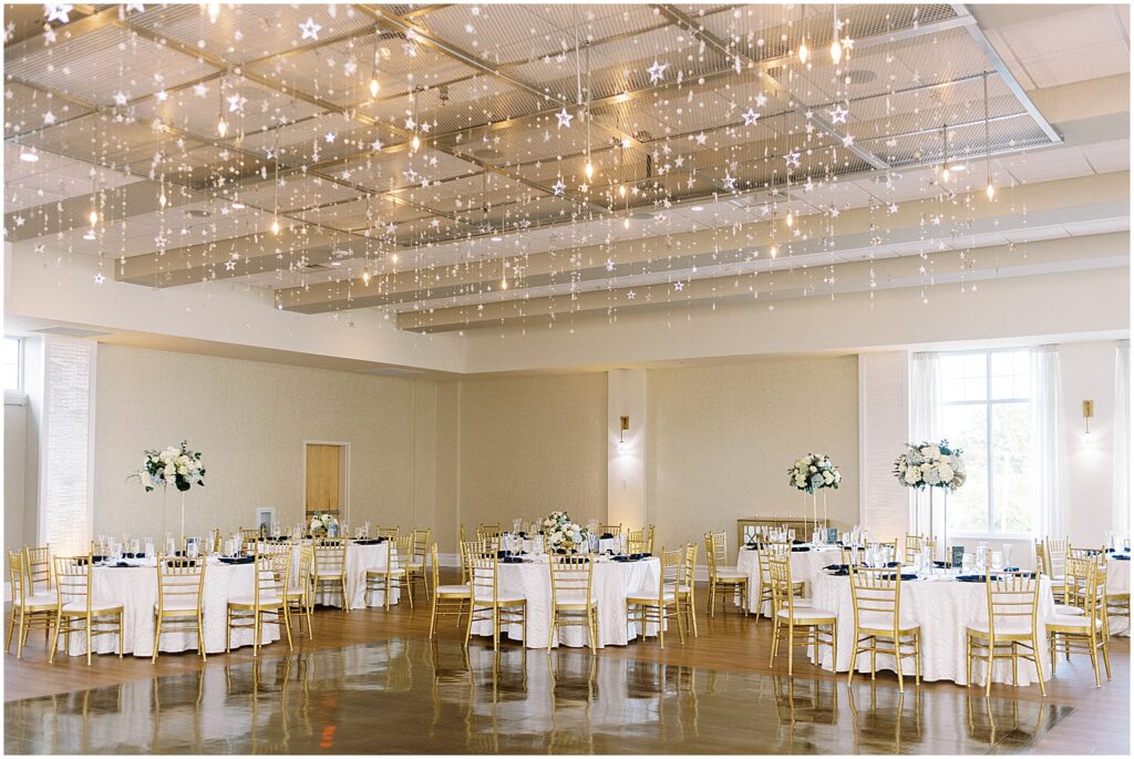 Atlantic Resort Wyndham Newport ballroom set up for wedding in July