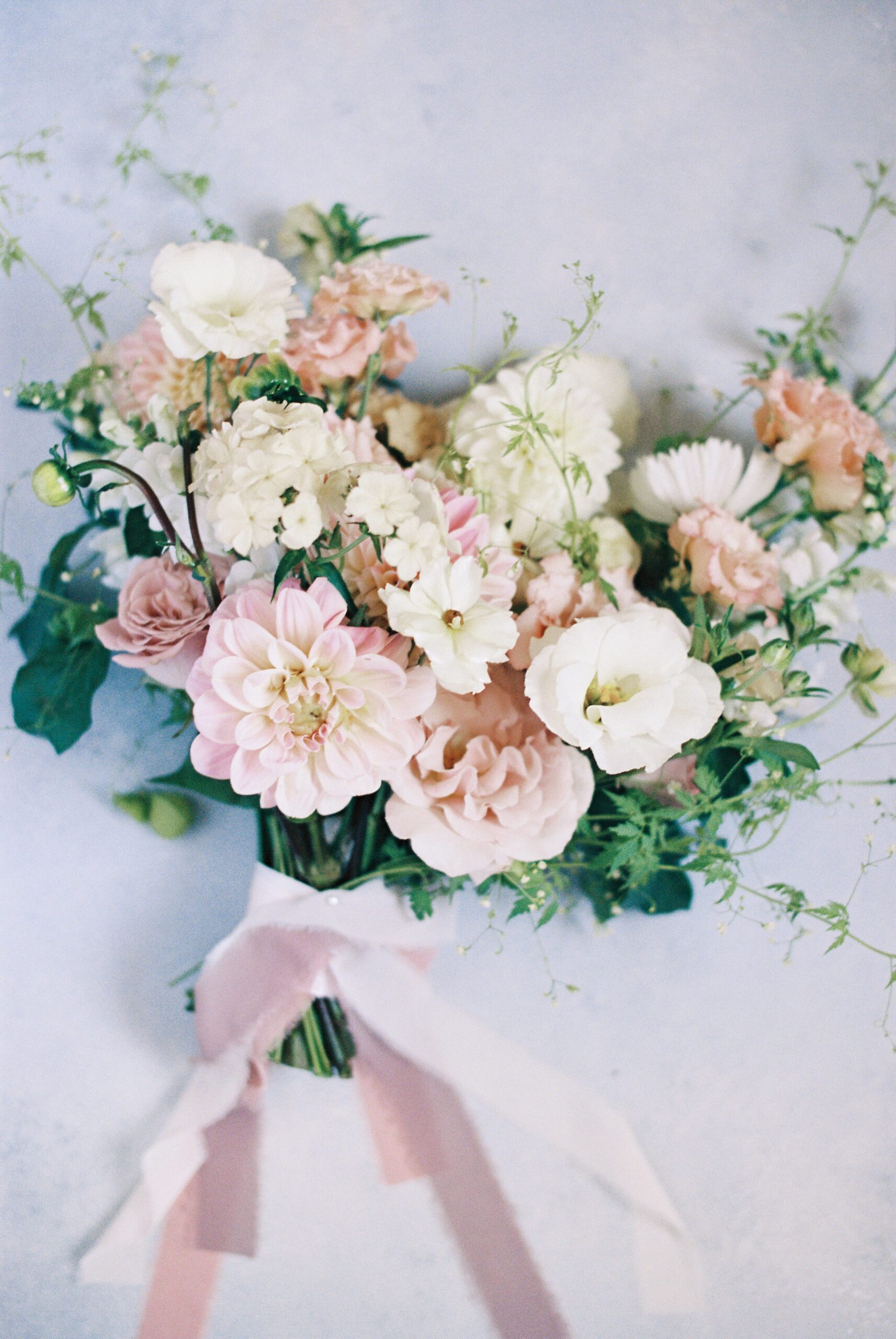 bridal bouquet in blush and cream