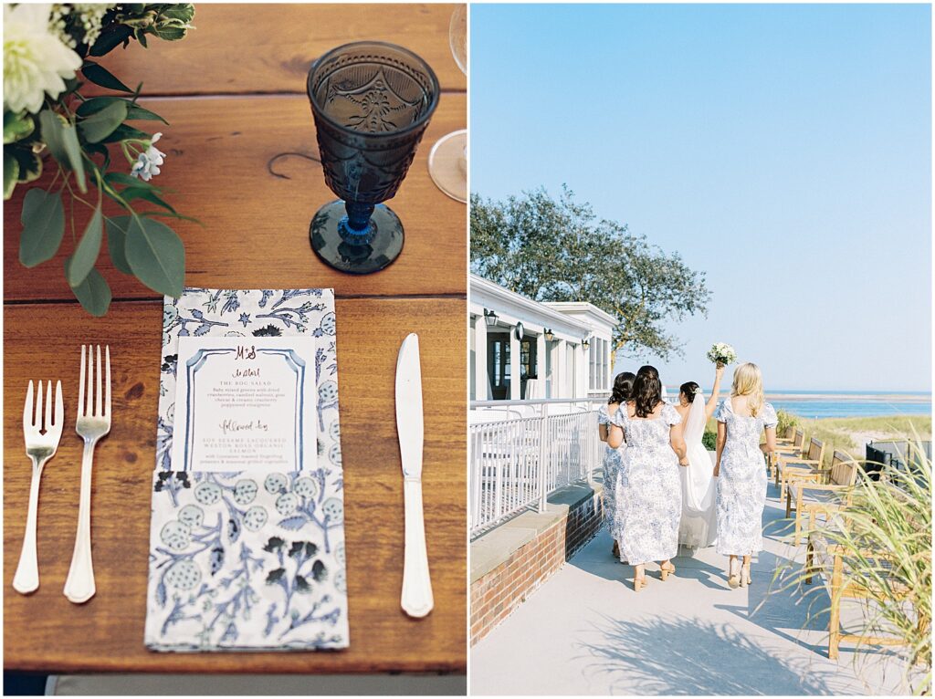 menu and tablescape inspiration for cape cod wedding weekend