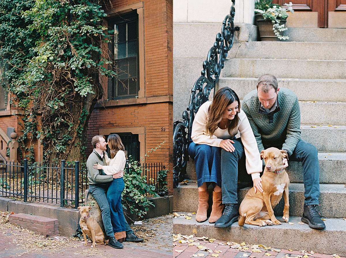 Couple and their dog sitting together on a photo shoot with Lynne Reznick Photography 