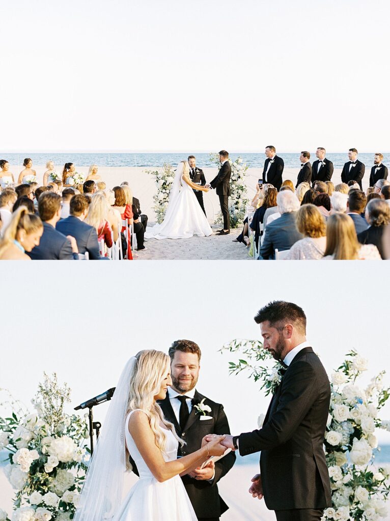 man and woman getting married at the beach for their Cape Cod Wedding 
