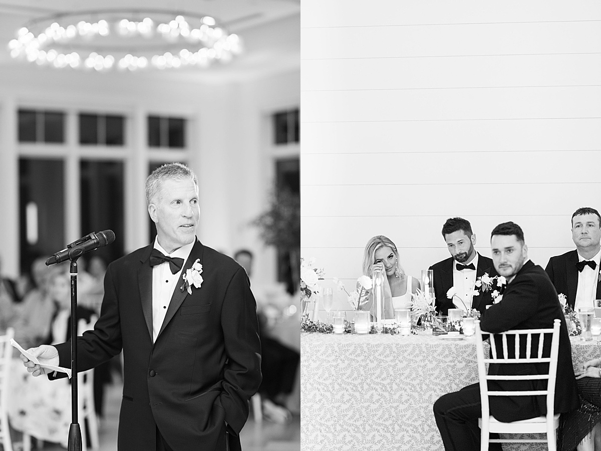 Dad giving toast at a Cape Cod Wedding 