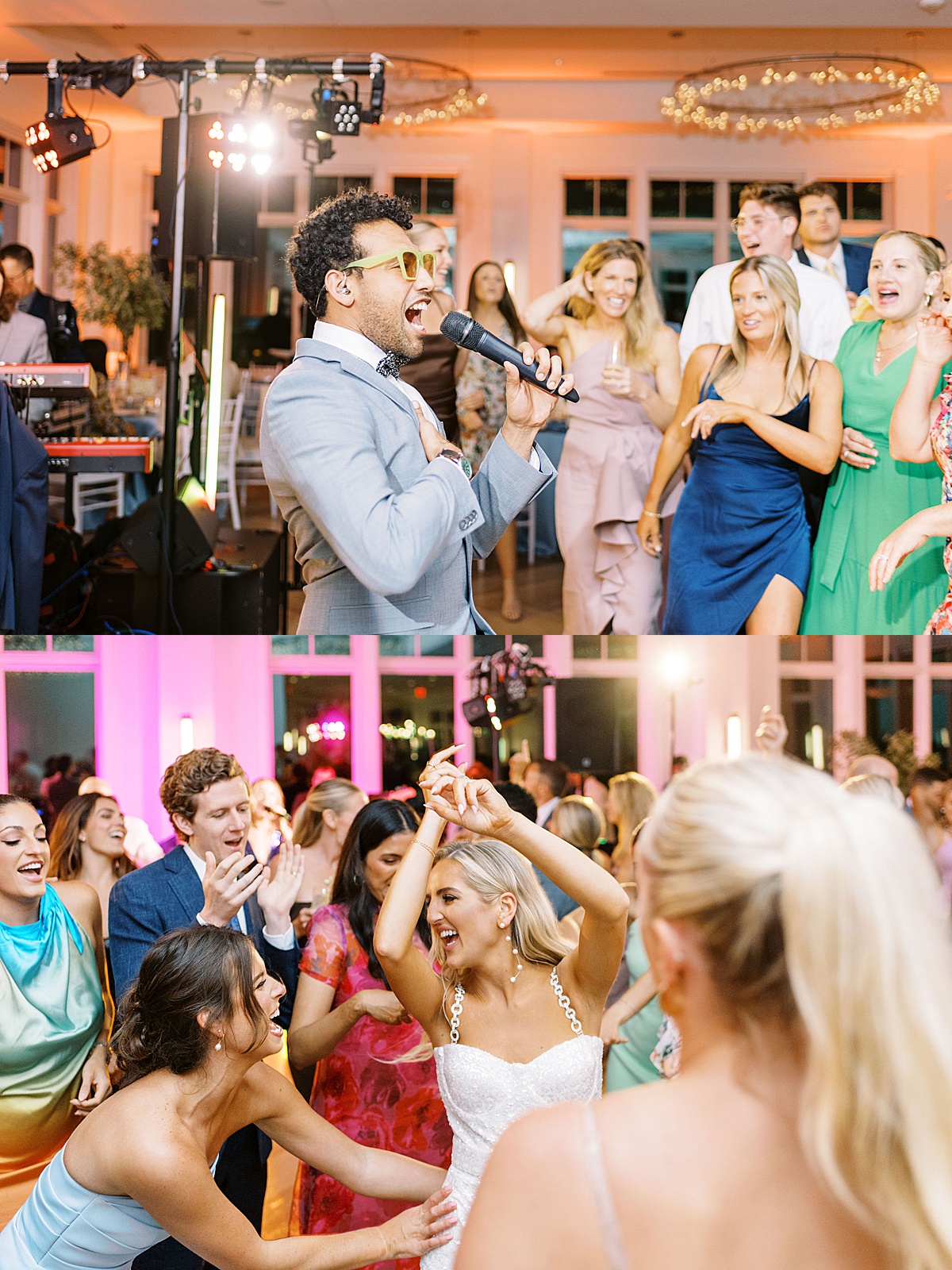 people singing and dancing at Cape Cod Wedding