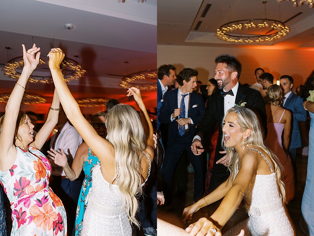 man and women dancing in wedding reception captured by Lynne Reznick Photography