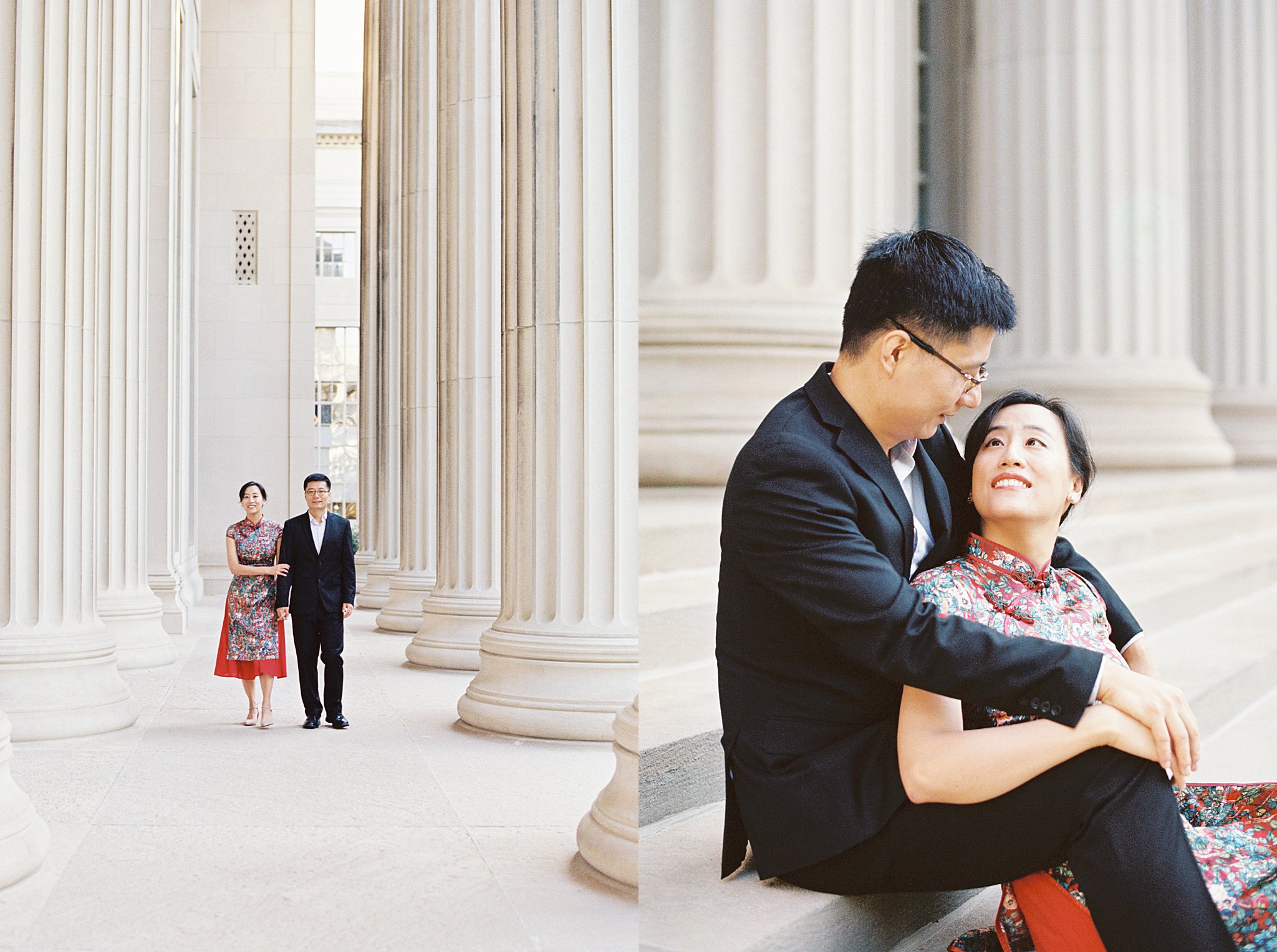 wife looks up at husband as she sits between his legs by Boston photographer