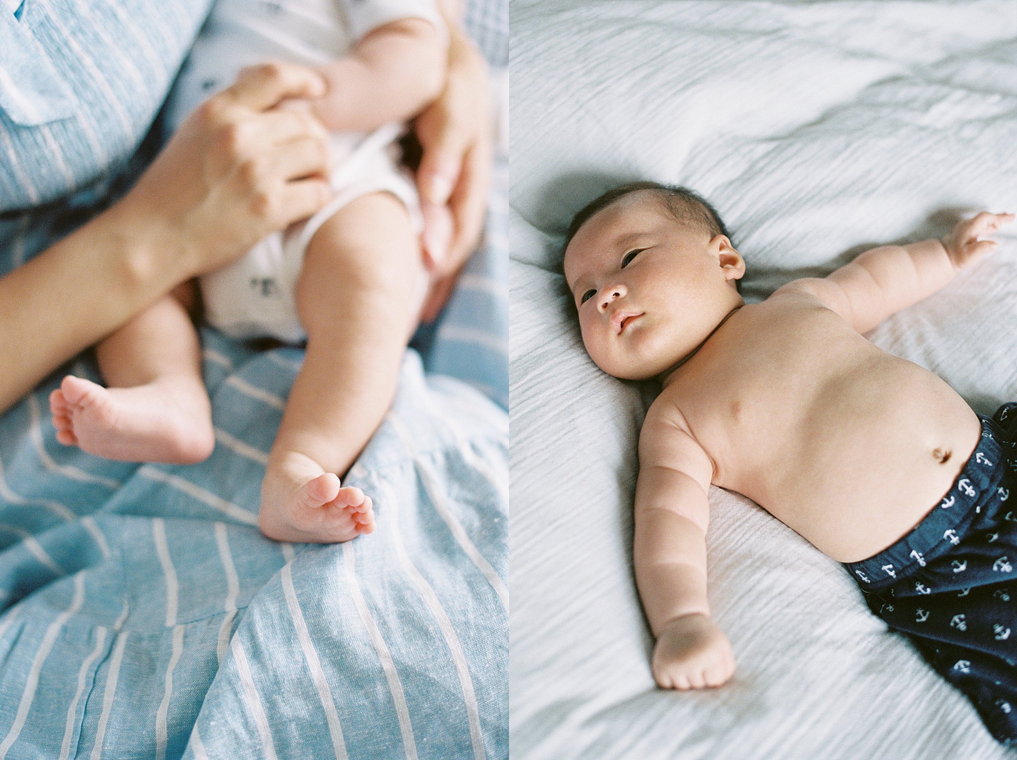 details of baby toes and face by Lynne Reznick Photography