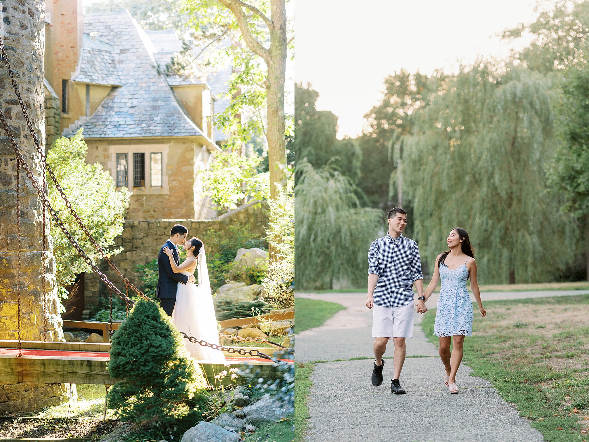 couple walks holding hands by Lynne Reznick Photography