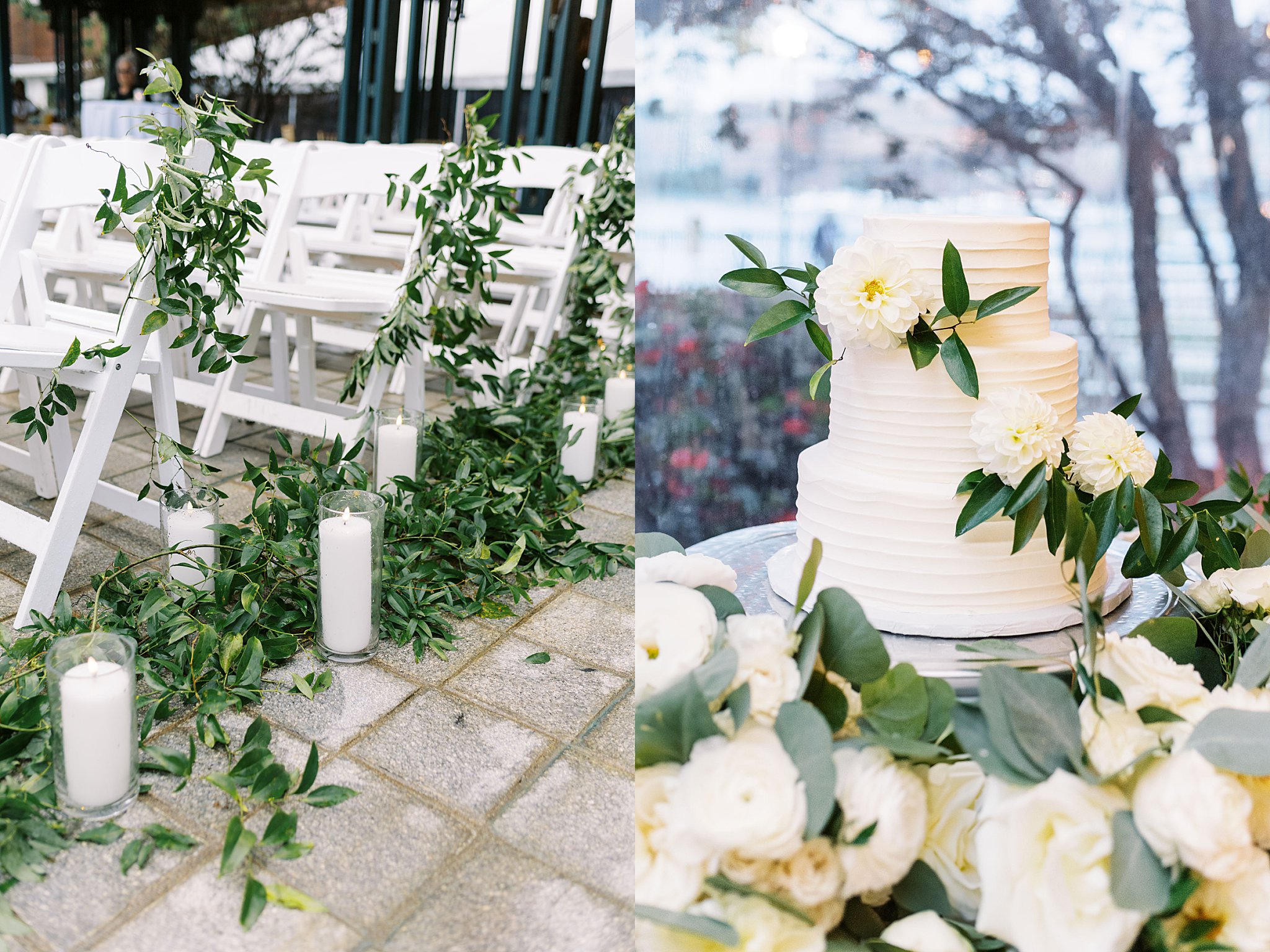 cake and aisle details by Boston Wedding Photographer