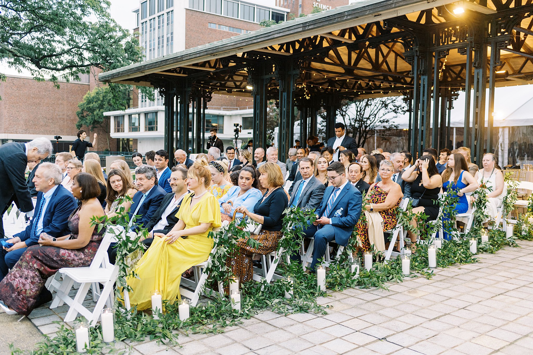 guests wait for Museum of Science ceremony to start 