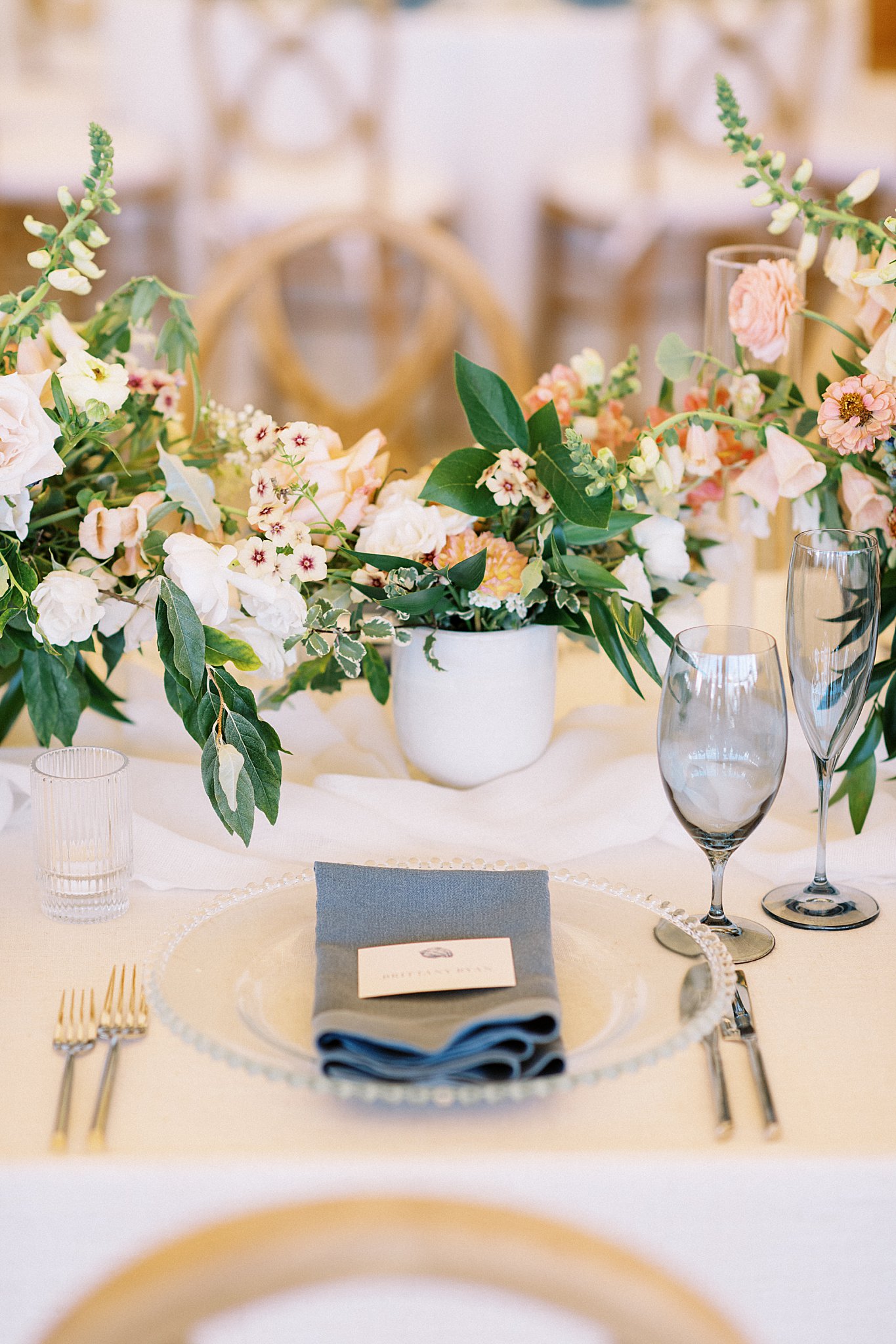 reception table setting by Boston wedding photographer