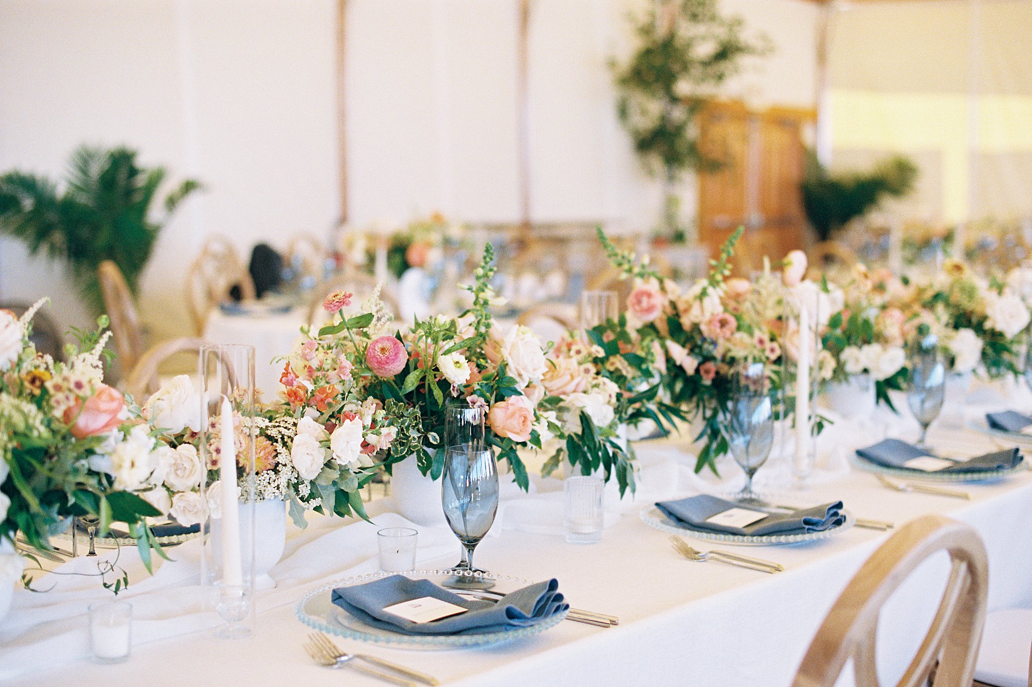 table settings for reception at The Bohlin