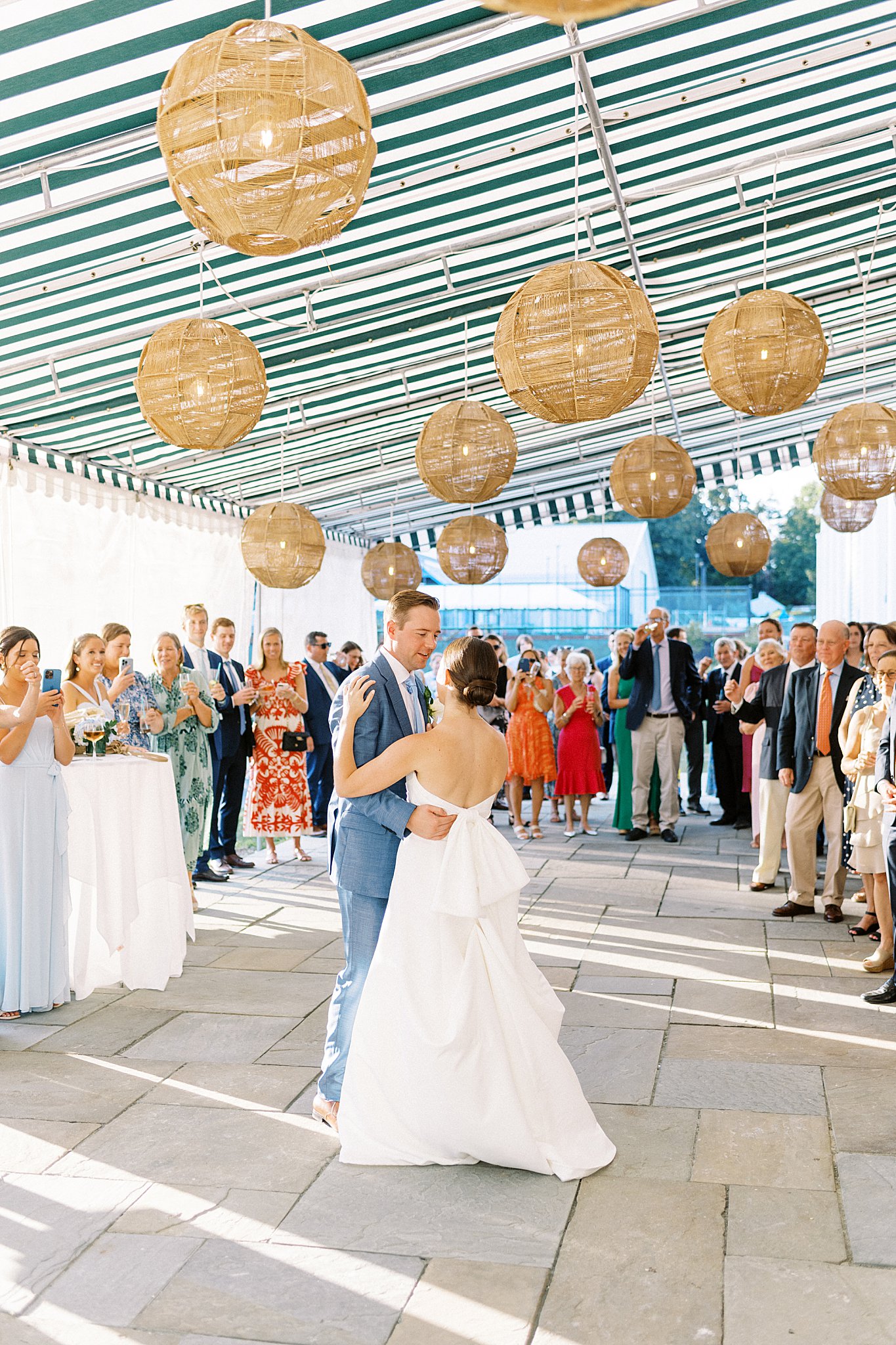 guests watch as newlyweds dance by Boston wedding photographer