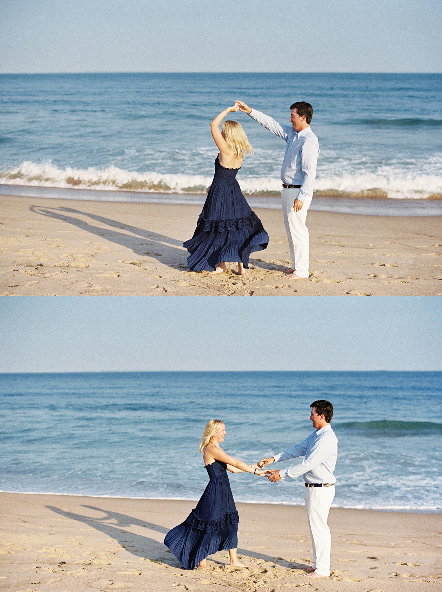 man spins his fiance by New England wedding photographer