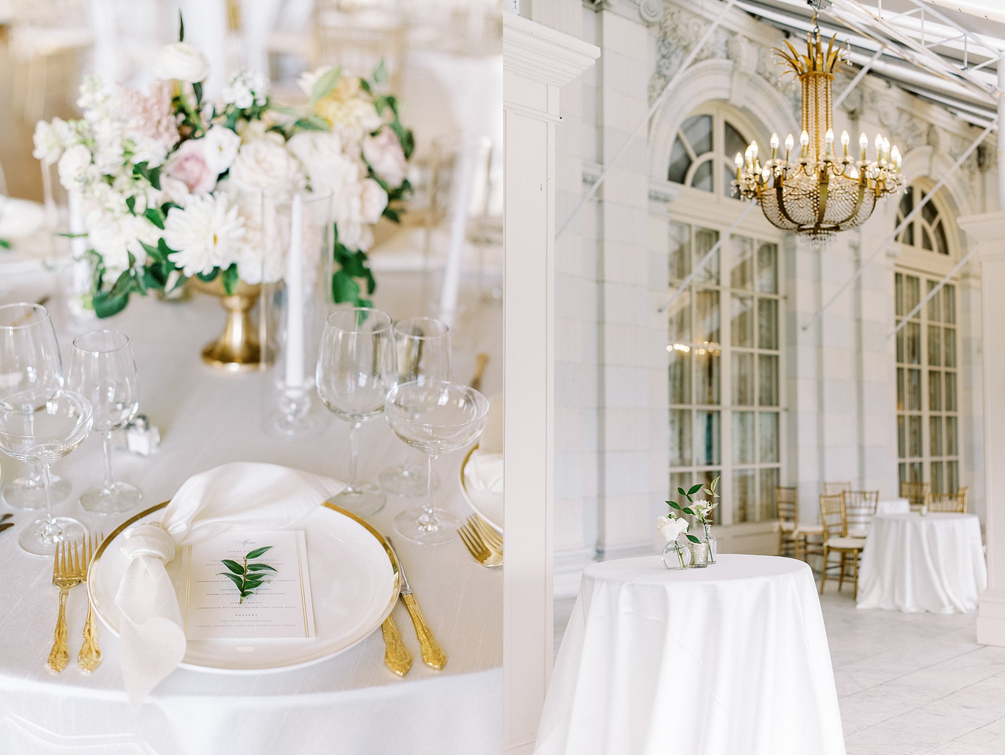 dinner place settings include greenery by Lynne Reznick Photography