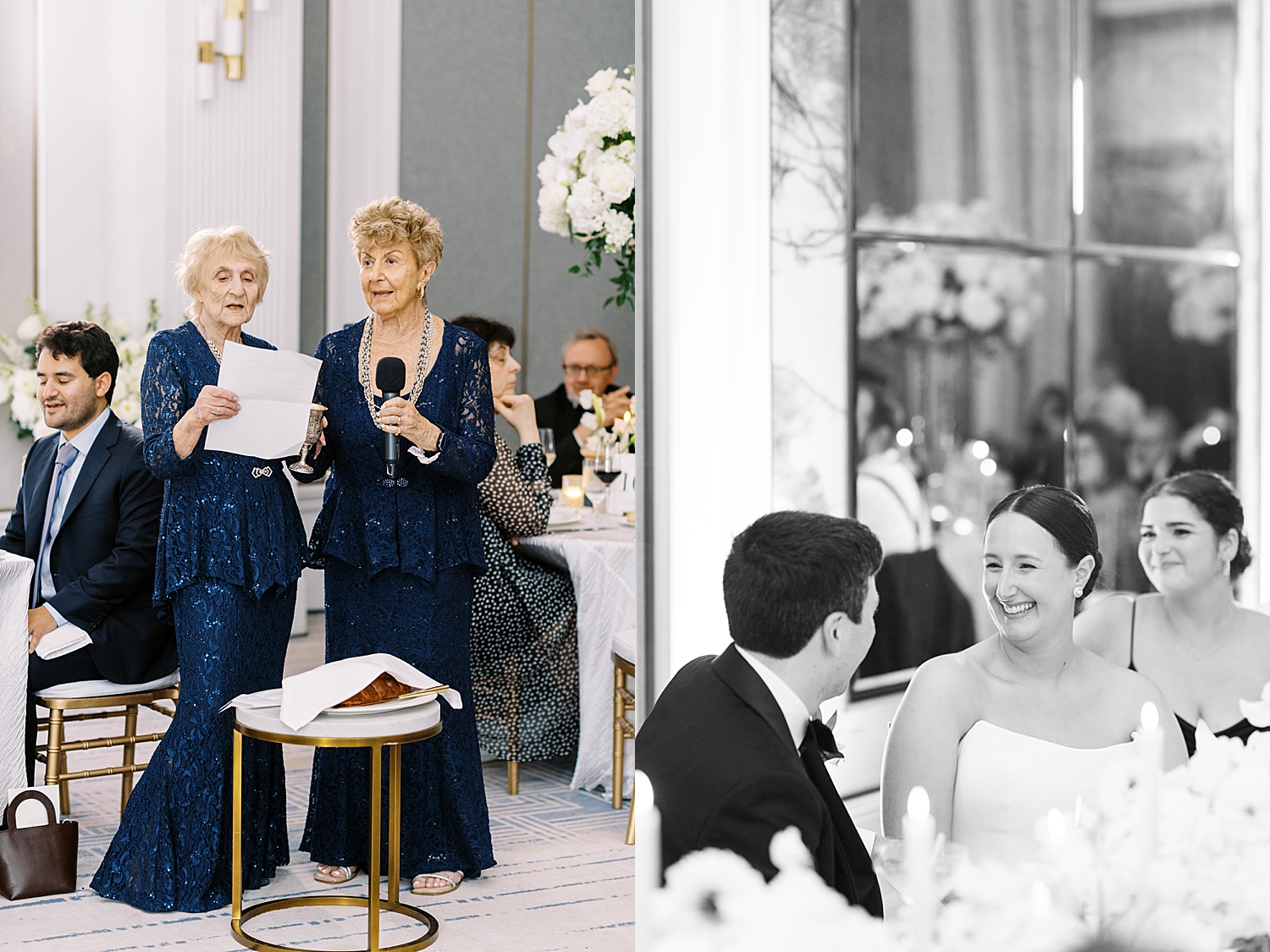 two matching grandmothers give toast at Langham Hotel