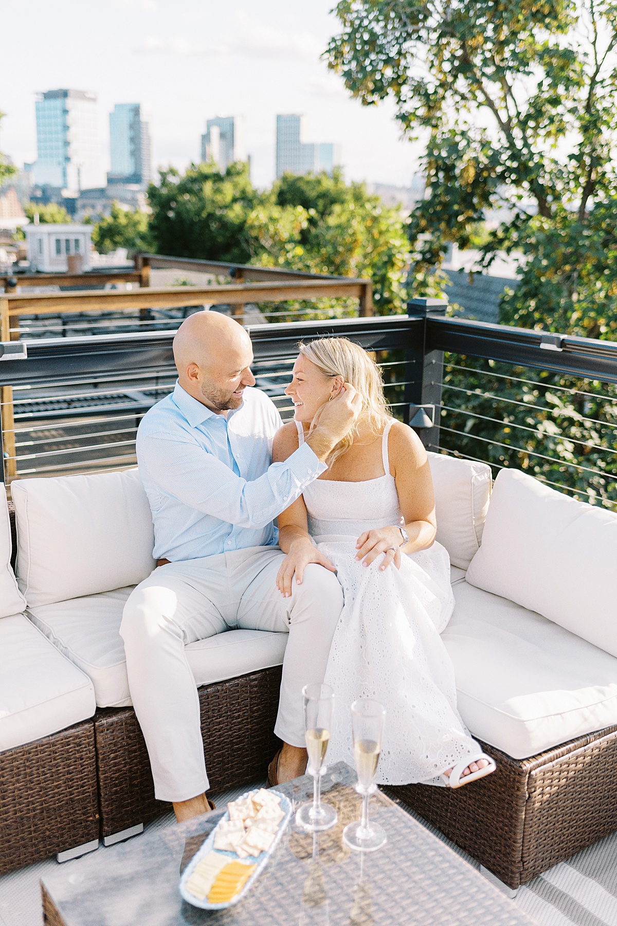 Couple smile at each other for Boston Wedding Photographer