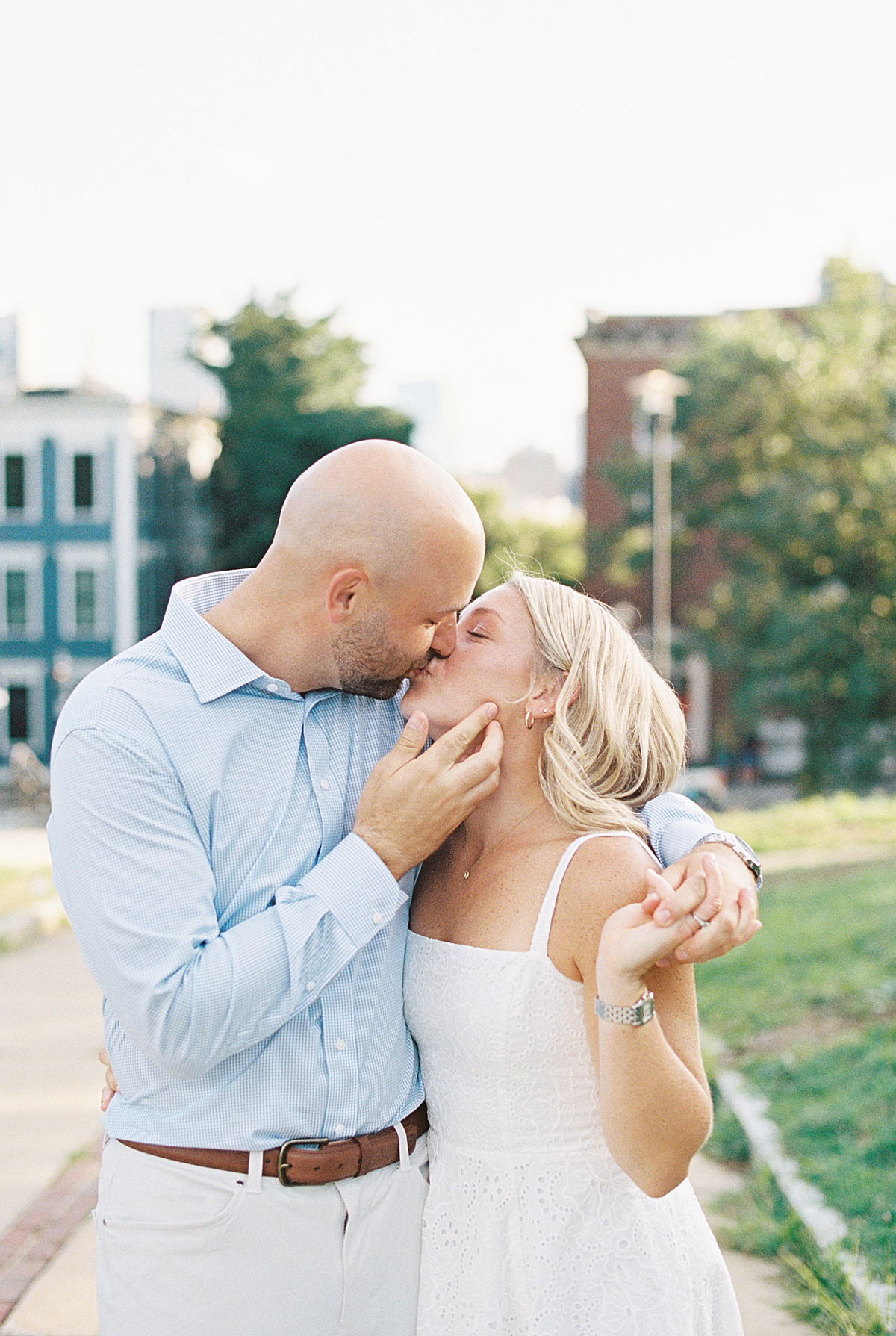 Couple share a kiss for Boston Wedding Photographer