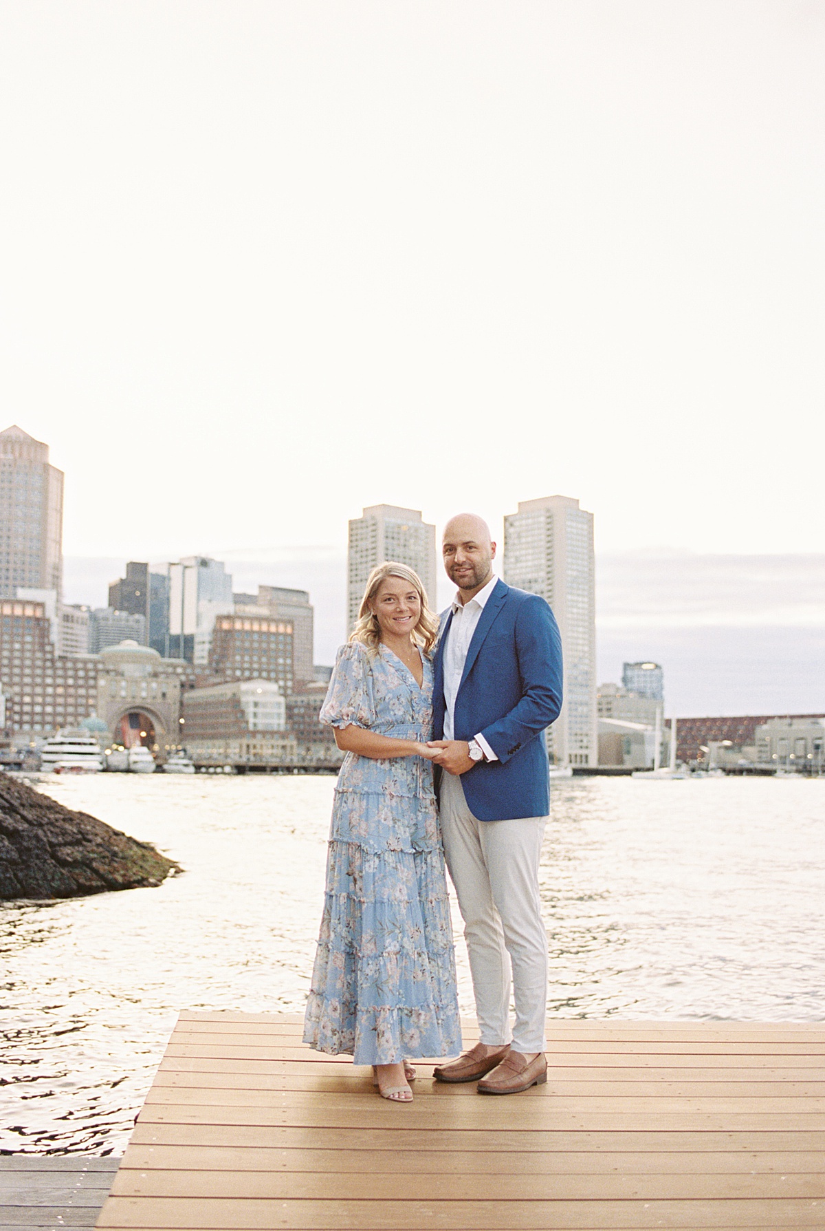 Engaged couple share big smiles during their Charlestown Engagement Session 