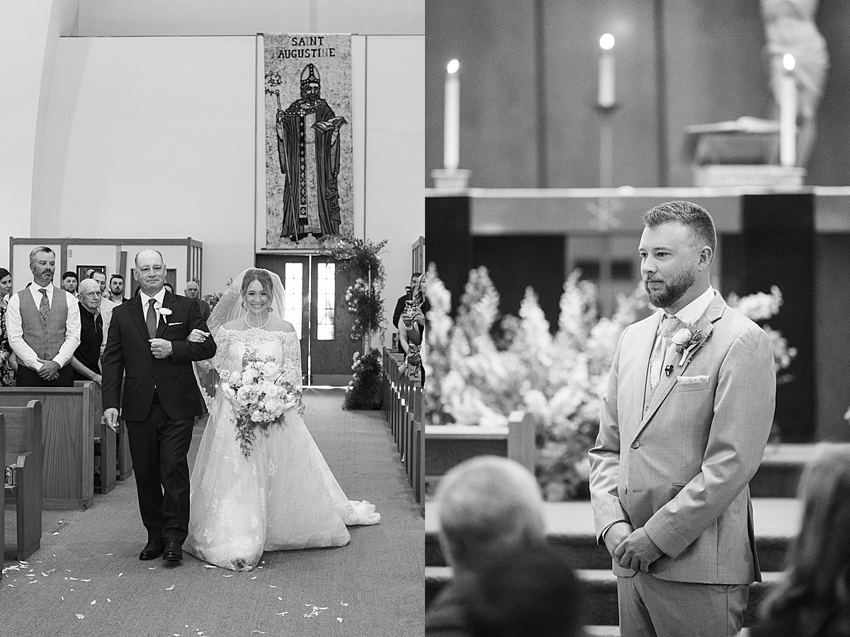 Bride walks down the aisle for Lynne Reznick Photography
