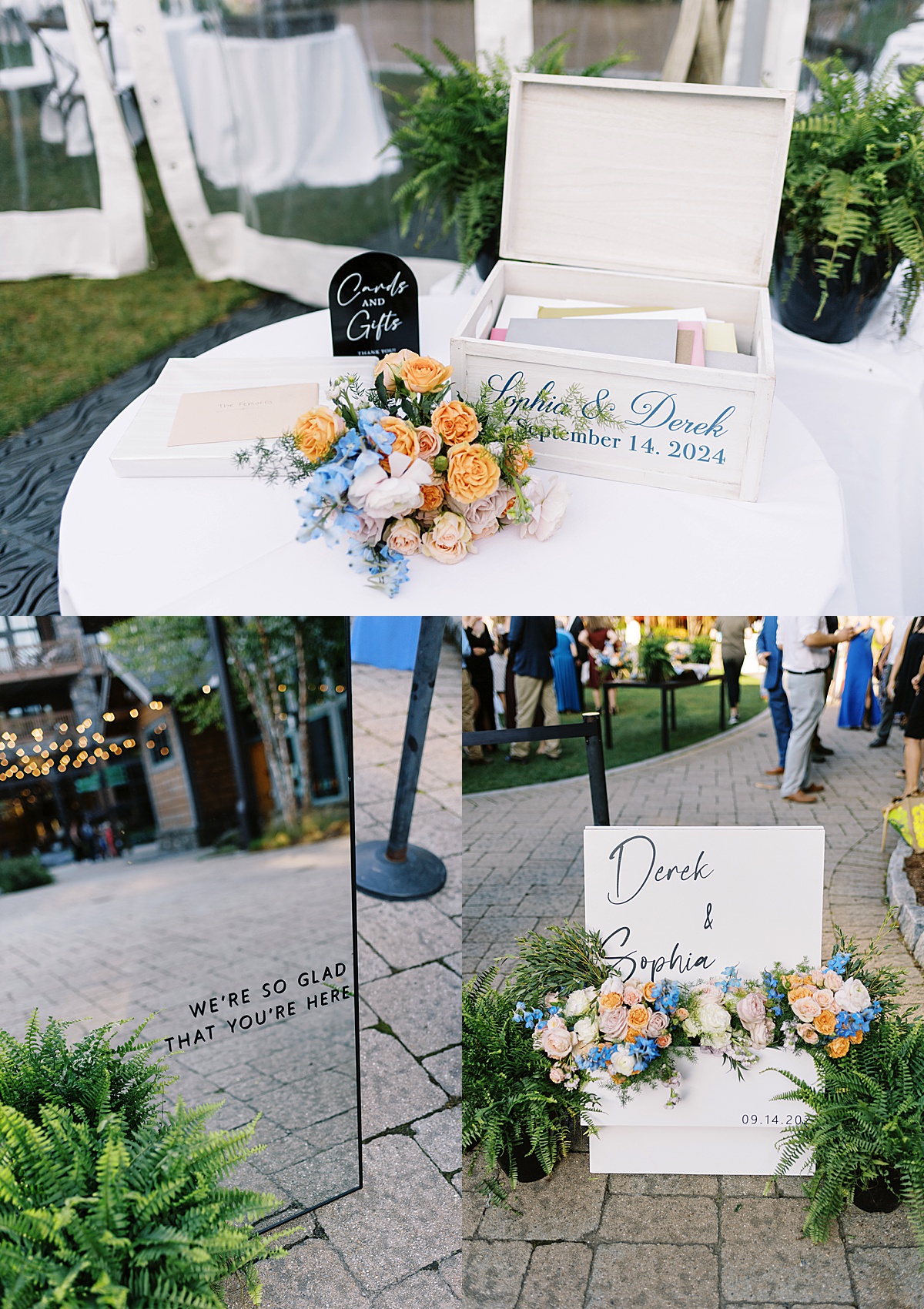 Stunning wedding decor for The Lodge at Spruce Peak