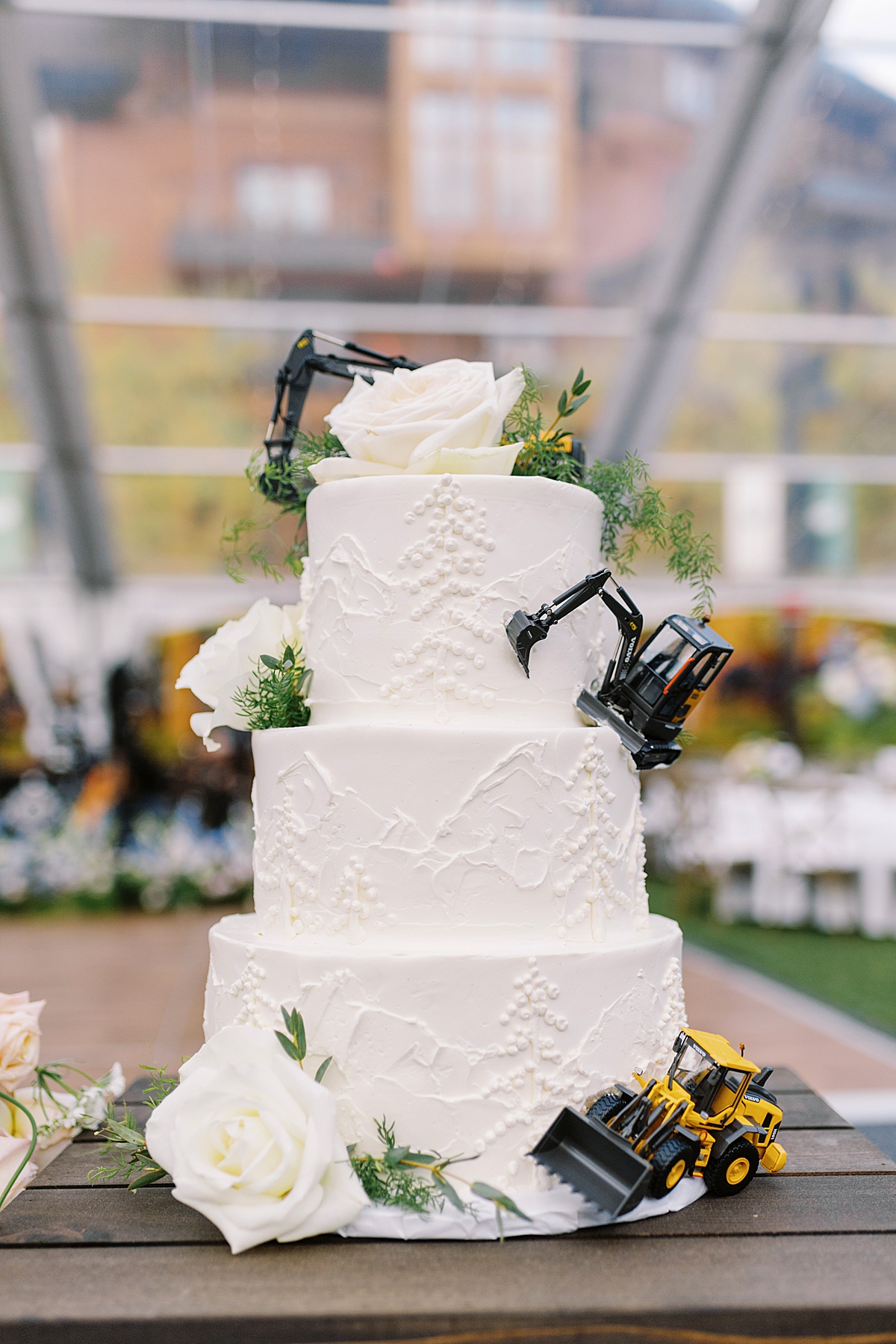 Custom wedding cake at The Lodge at Spruce Peak