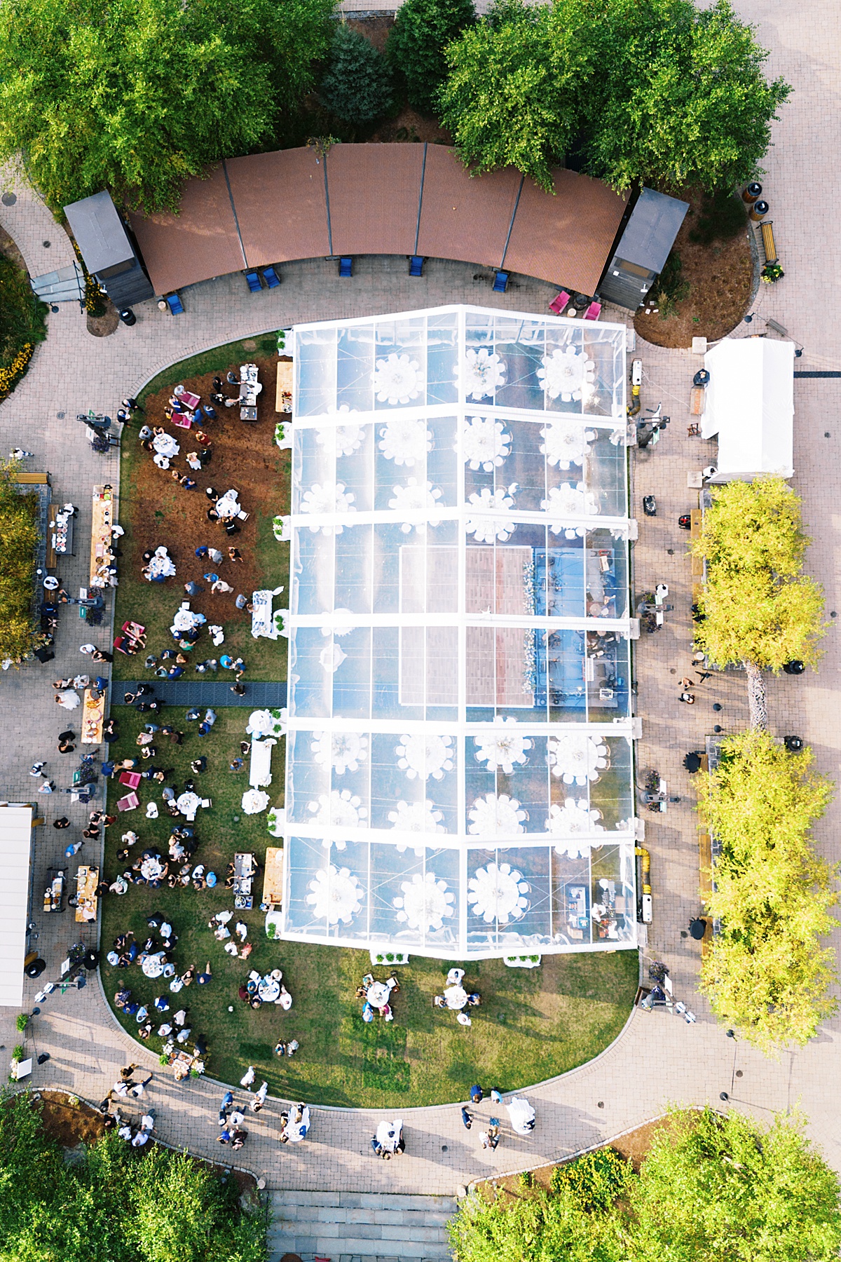 Birds eye view of wedding venue by Boston Wedding Photographer